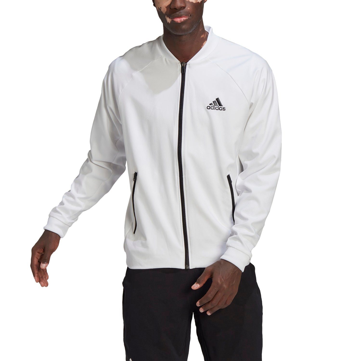 adidas Performance Trainingsjacke Stretch Woven (Stretchmaterial, feuchtigkeitsabsorbierend) weiss