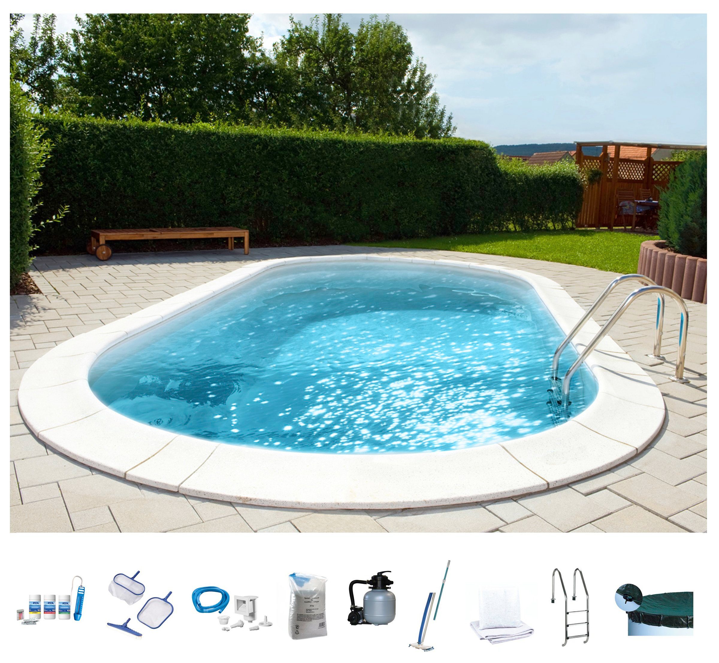 Ovalpool PREMIUM mit sandfarbener Innenfolie