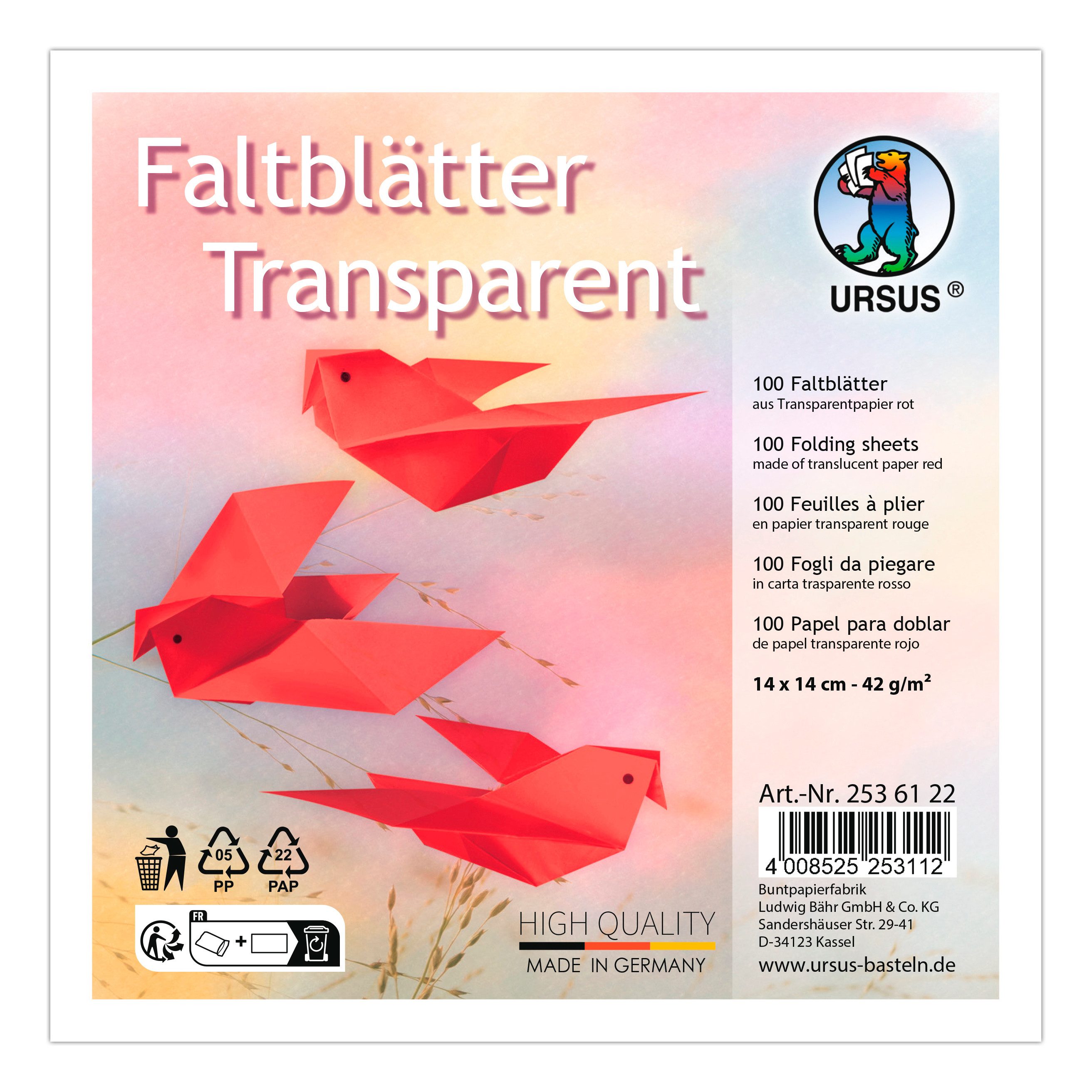 URSUS Motivpapier ignore, 100 Blatt, 14 cm x 14 cm