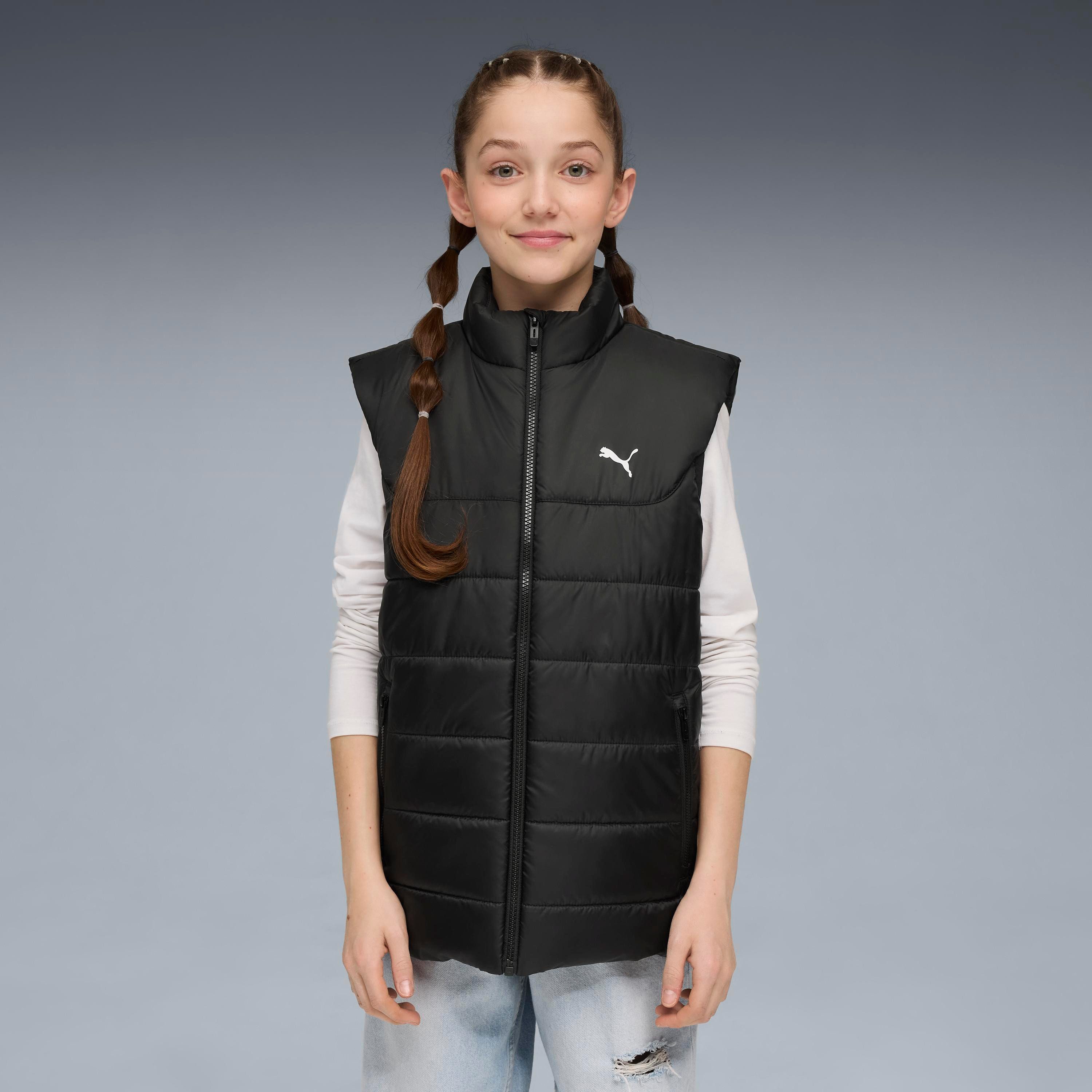 PUMA Steppweste ESS PADDED VEST aus Polyester, mit Reißverschluss, mit Eingrifftaschen, ohne Kapuze