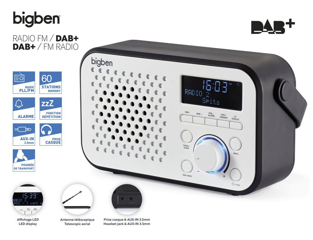 BigBen Bigben DAB+ Radio TR24 weiß AU365061 Kompaktanlage
