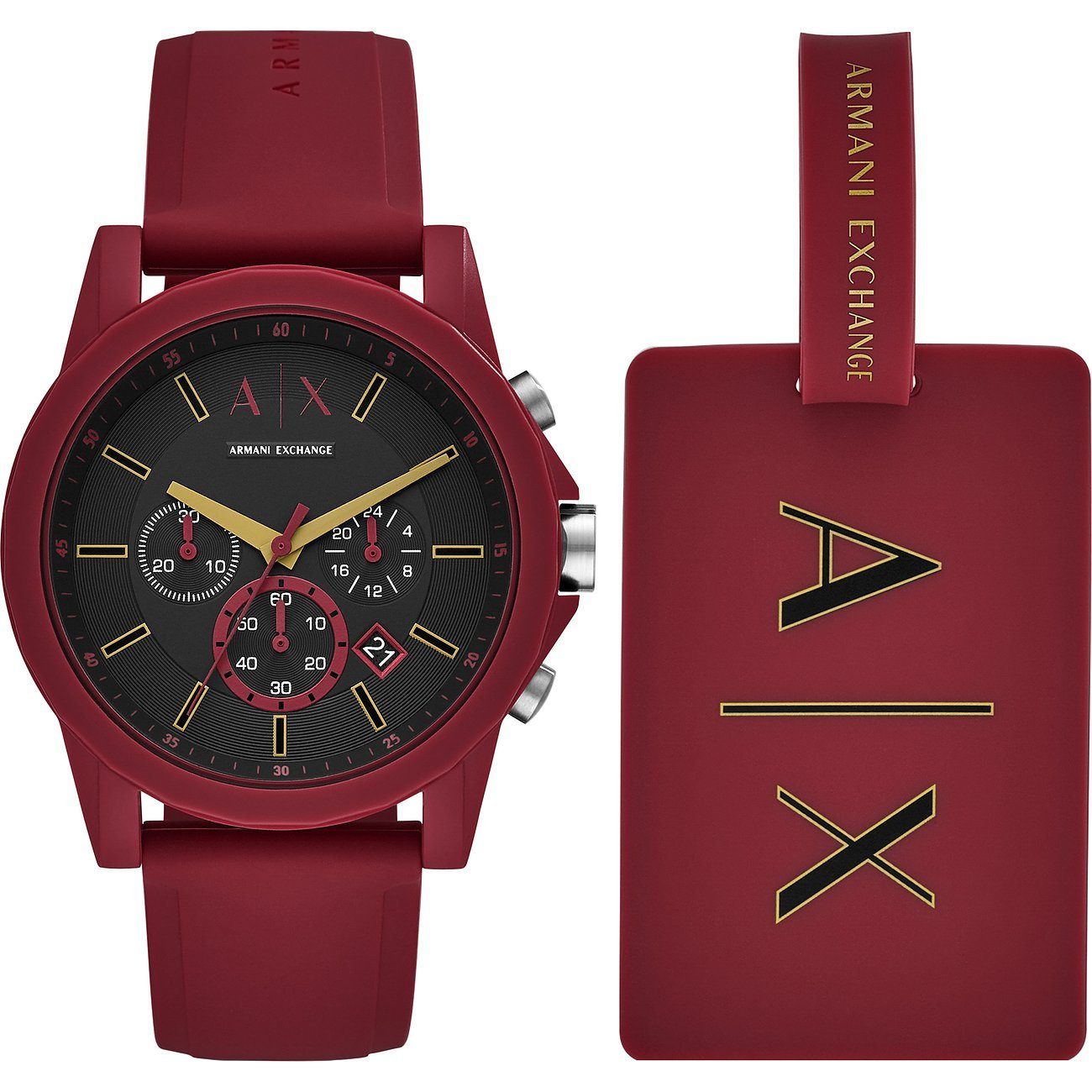 Chronograph, Chronograph Emporio Uhren-Set Armani AX7125 Armani Exchange