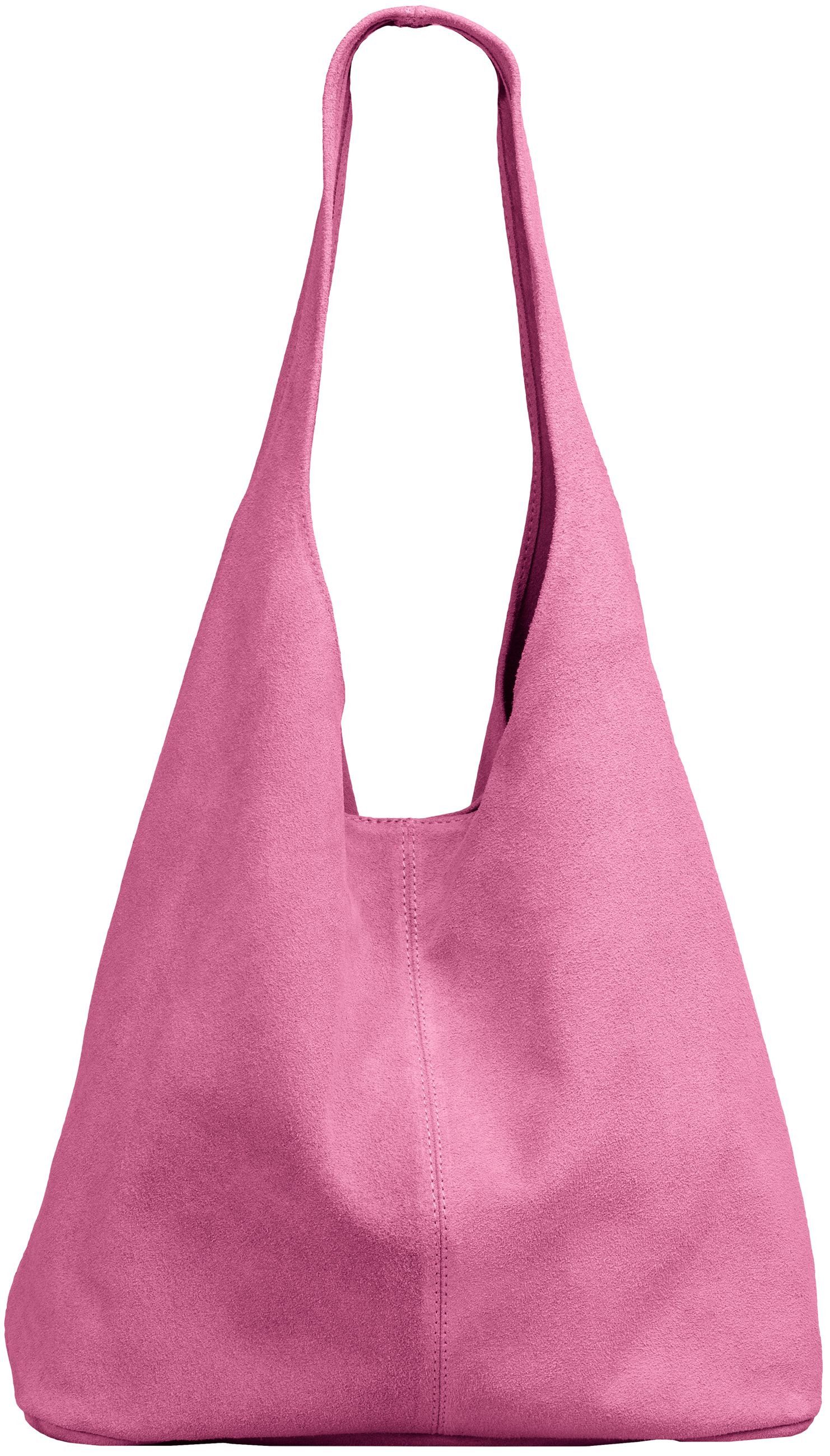 Caspar Schultertasche große Damen Wildleder Tasche Hobo Bag - CLASSIC LINE - Modell No.767, angenehm leicht, ohne Innenfutter, mit Sicherheitsfach, 100% Echtleder