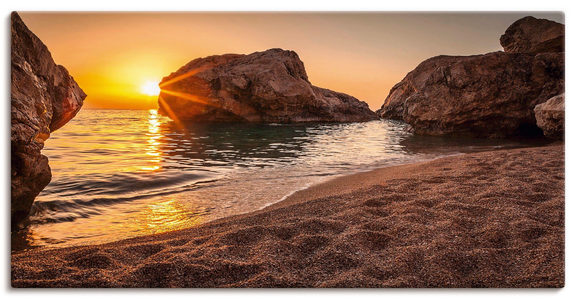 Artland Wandbild Sonnenuntergang und Strand, Strand (1 St), als Alubild, Leinwandbild in verschied. Größen