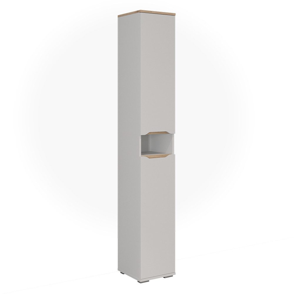 Vicco Hochschrank Ruben, Weiß/Artisan-Eiche, 30.2 x 192.5 cm