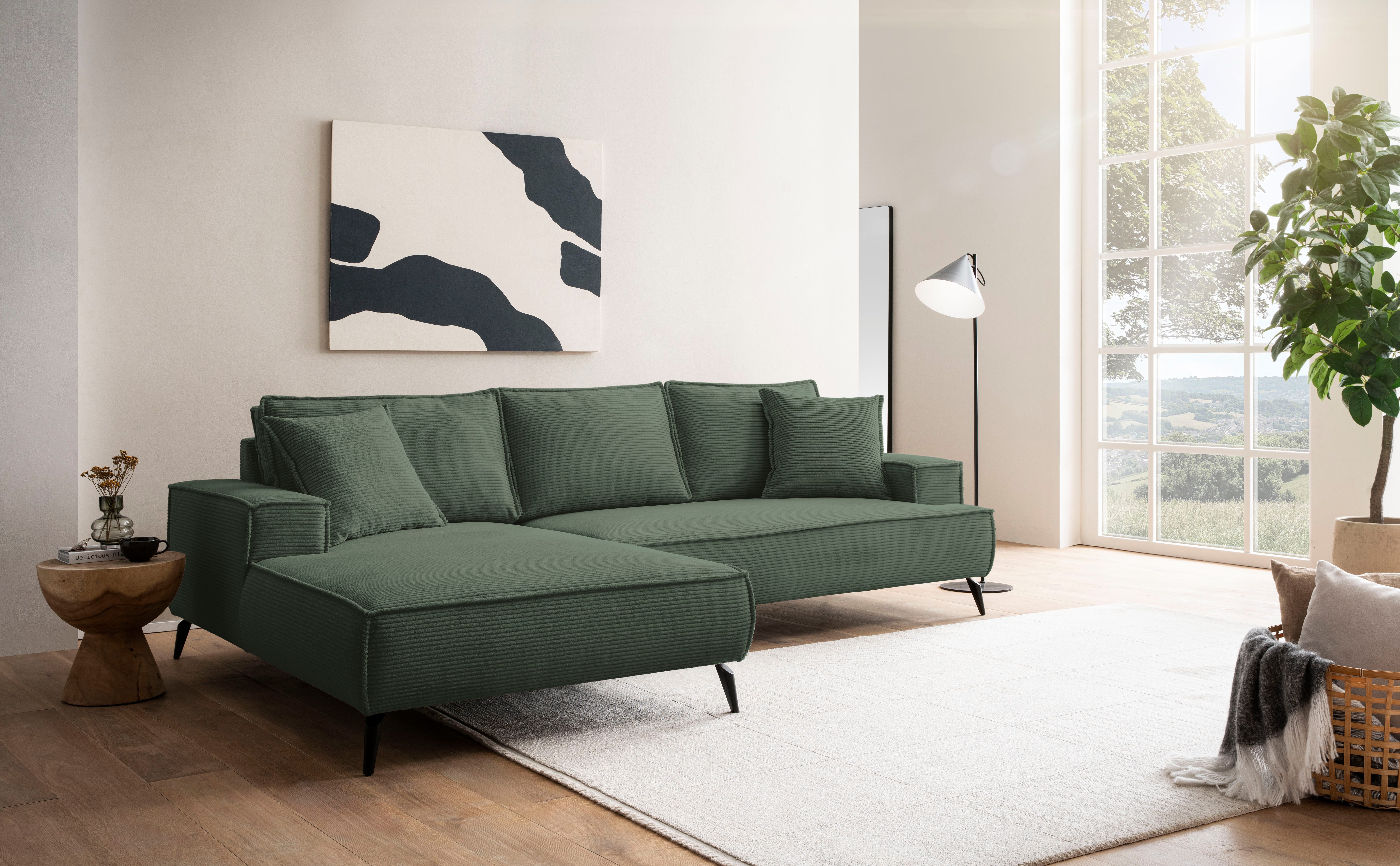 Home affaire Ecksofa "TVINNU, L-Form, 275cm, in Cord und Leinenoptik" wahlw günstig online kaufen