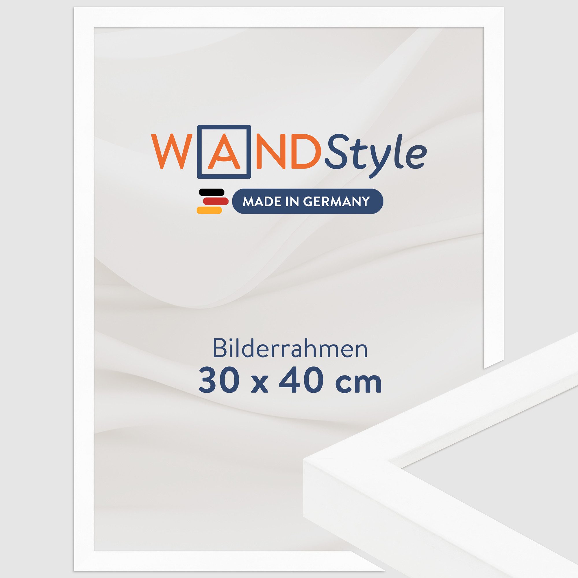 WANDStyle Bilderrahmen H950, Weiß, aus Massivholz im Stil Modern