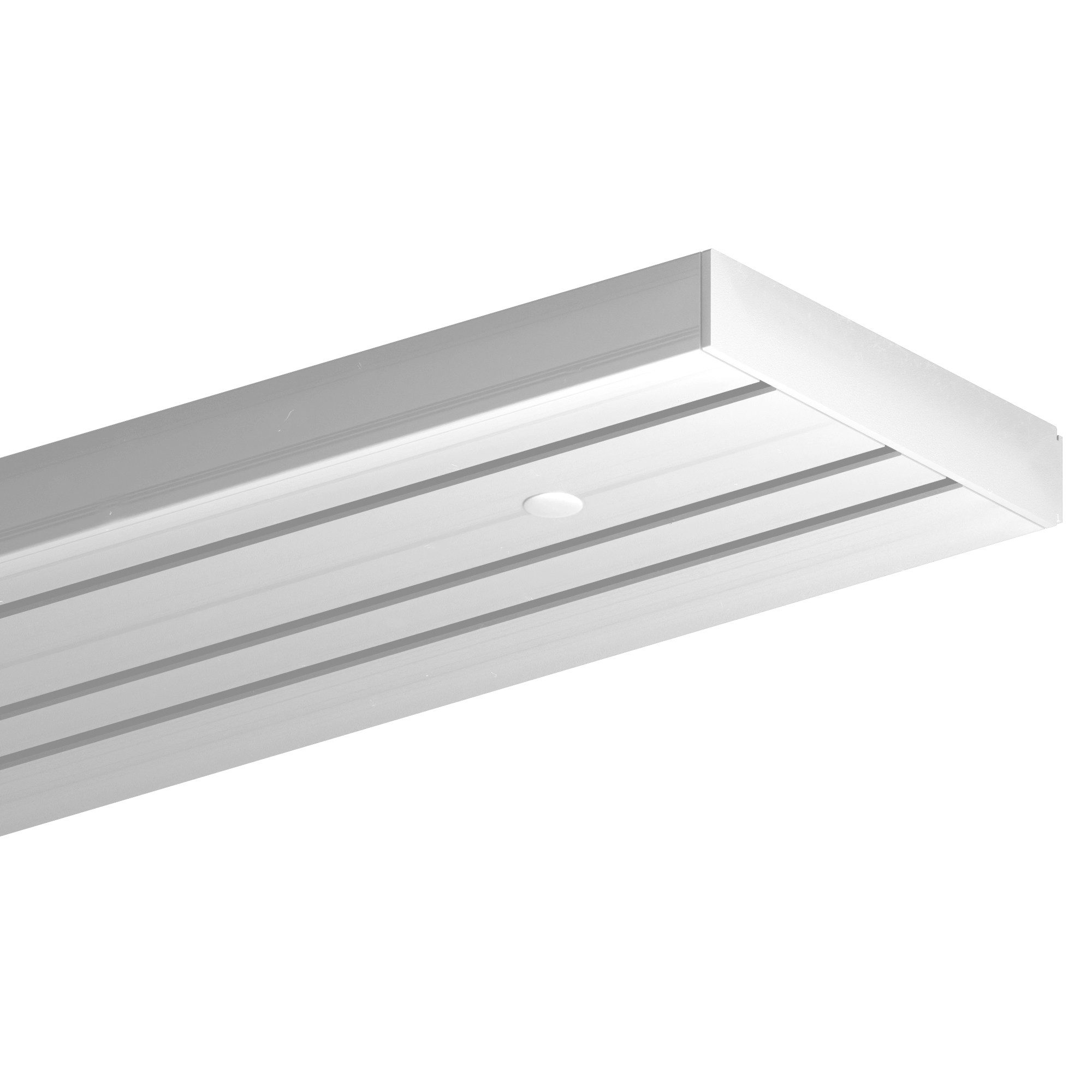Bestlivings Gardinenschiene Komplettset montagefertig, 3-läufig, 120 cm, mit Bohren, verschraubt, Kunststoff, inkl. Befestigungsset, Weiß, flach, kürzbar, Made in EU