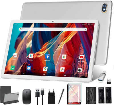 ZONKO Tablet (10", 128 GB, Android, 2,4G+5G, Tablet 1TB Erweiterbar,7000mAh Akku mit Tastatur Maus Hülle8-Core T610)