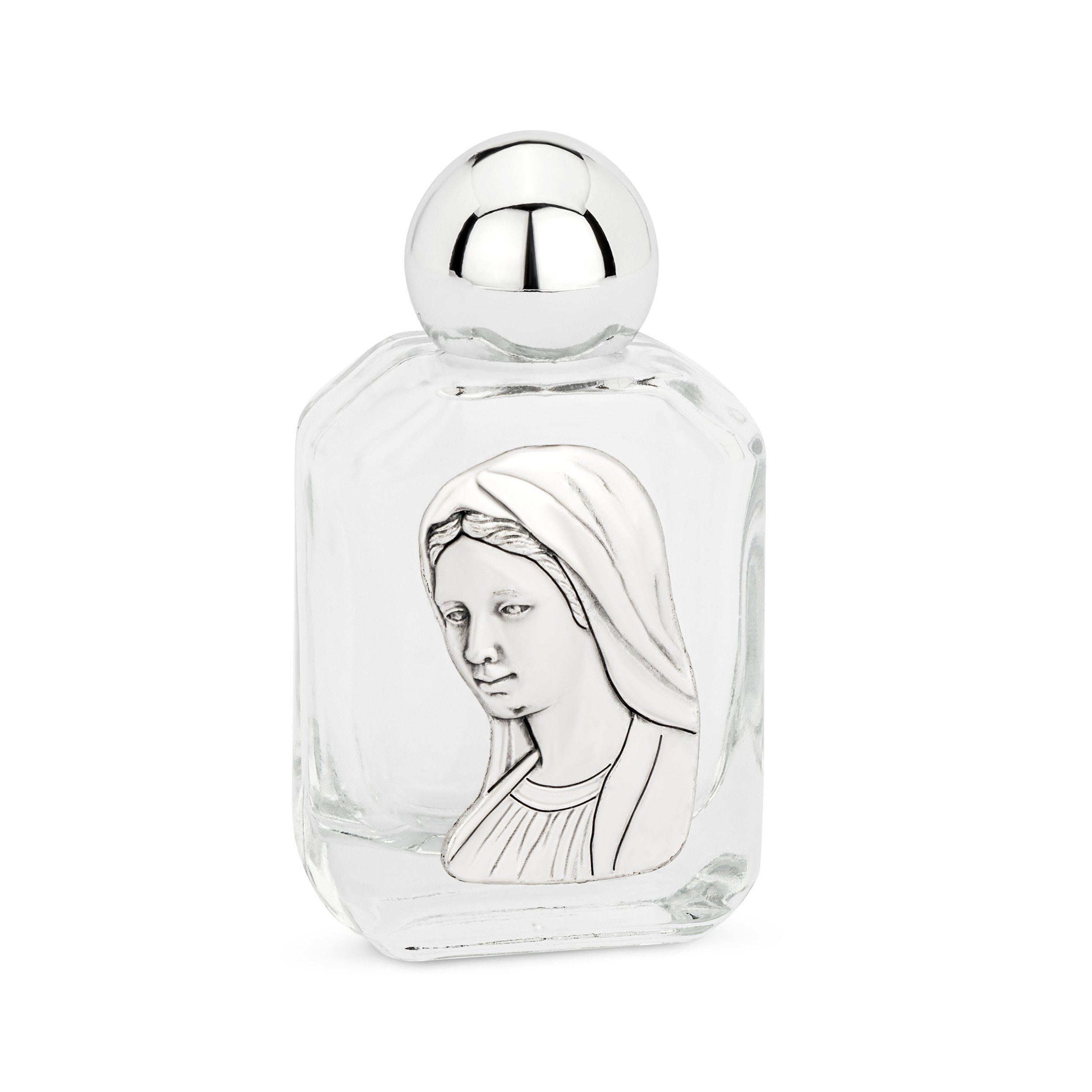 NKlaus Dekofigur 15ml Sakrale Weihwasserflasche aus Glas eckig motiv Madonna 6x3x2 cm W, Made in Germany