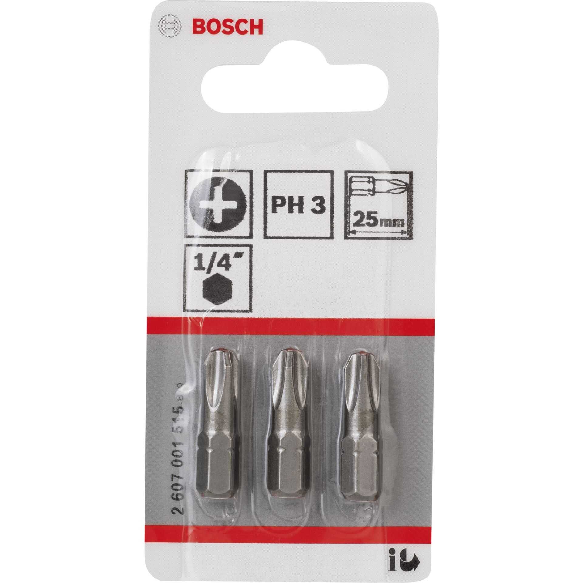 Werkzeugset Bosch 3ST PH Kreuzs. Bit Gr.3 XH 25mm