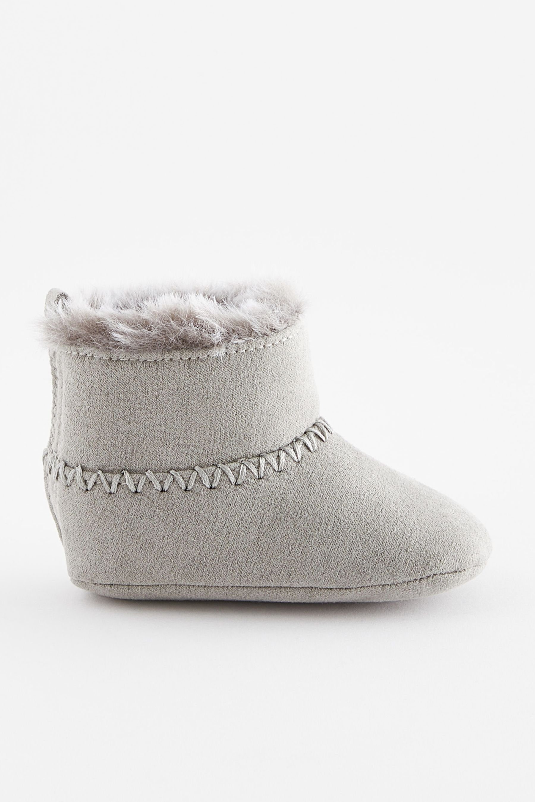 Warm (1-tlg) gefütterte Baby-Schlupfstiefel Babystiefel Next Grey