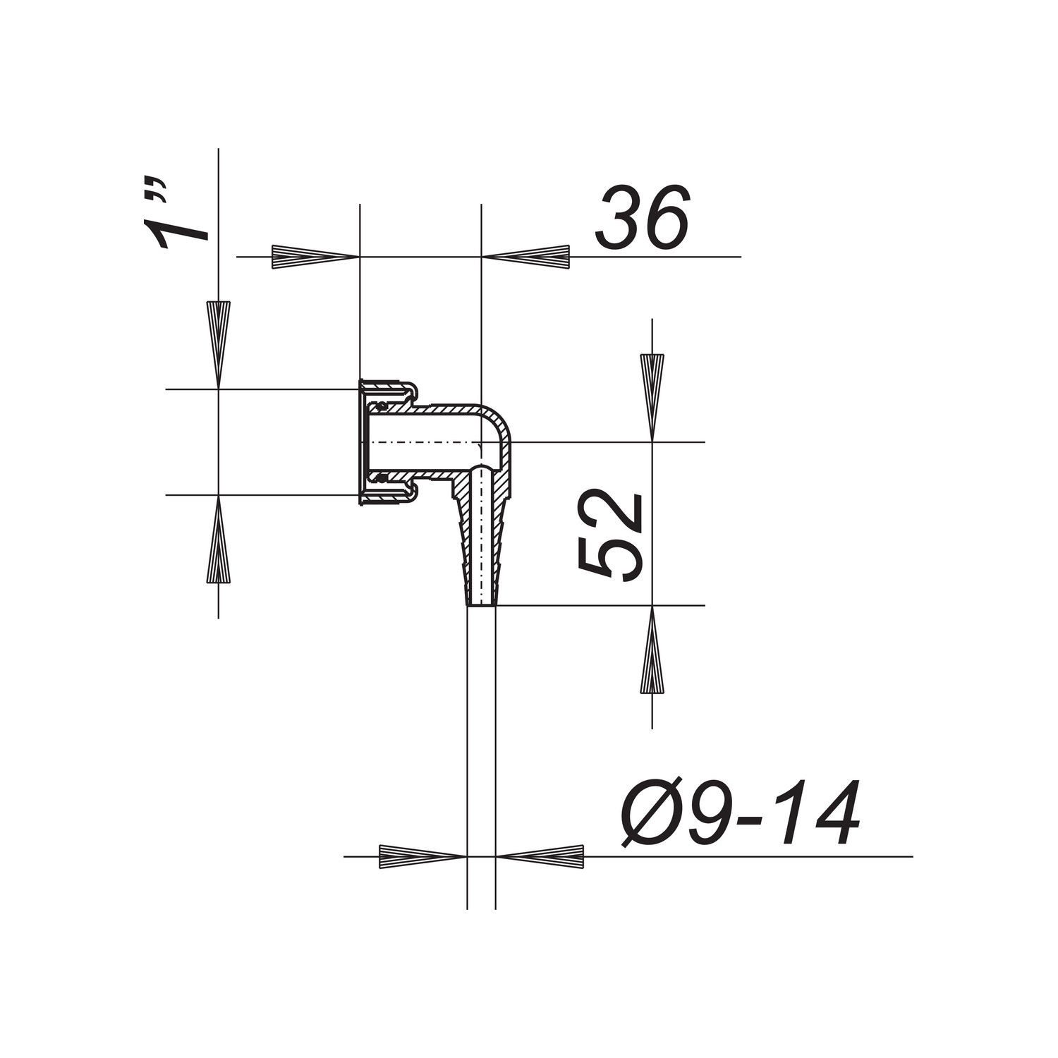 Dallmer Siphon Geräteanschlusstülle 3/4 Zoll x Tülle 19 mm für Spülensiphon