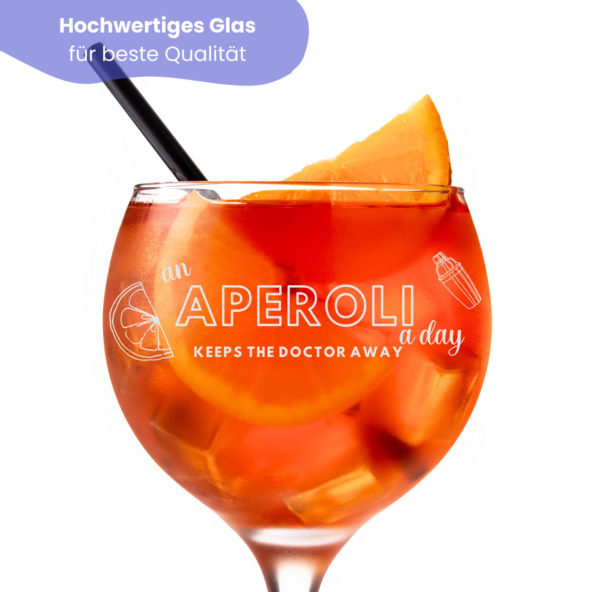Lasernauten Aperitifglas Spritz Glas mit Gravur 630 ml Cocktailglas mit Spruch Aperitif Gläser
