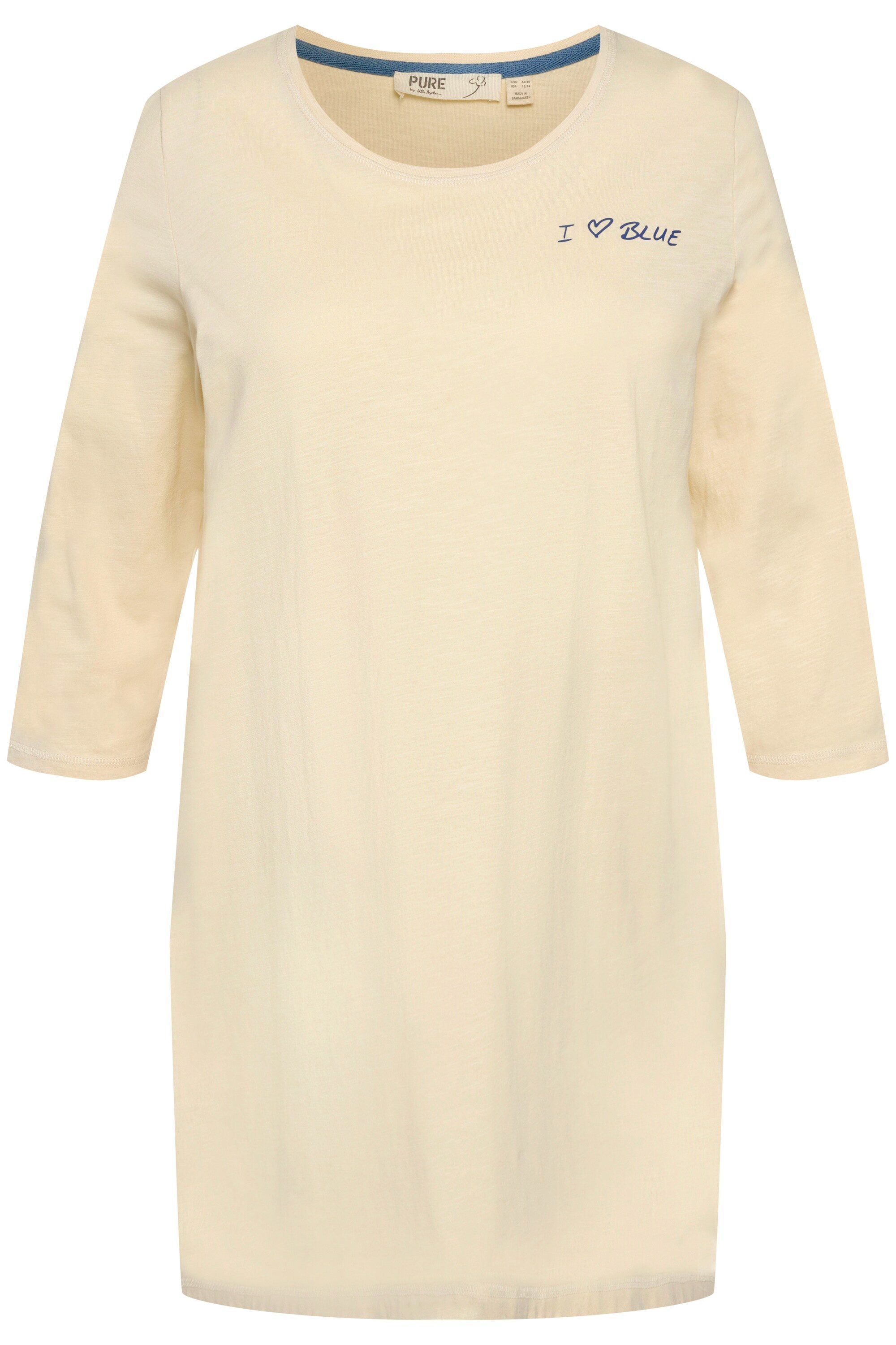 Ulla Popken Longshirt Shirt Herz Zipfelsaum Rundhals 3/4-Arm günstig online kaufen