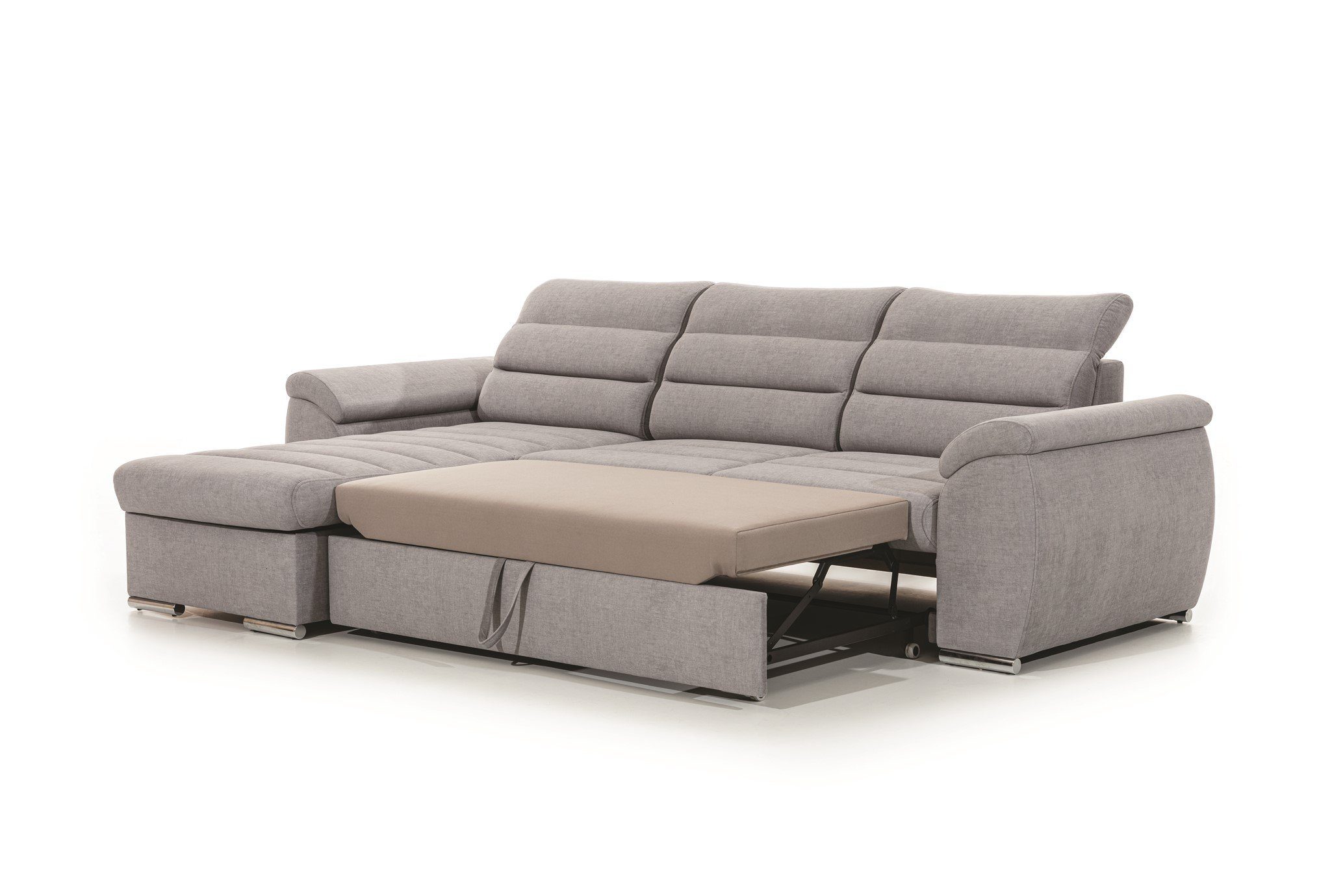 Fun Möbel Ecksofa Schlafsofa PASCARA XS in Stoff Esito mit Ottomane, Bettkästen, Rundumbezug
