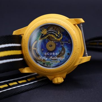 Swatch Automatikuhr Swatch x Blancpain Pacific Ocean Automatikuhr Scuba Fifty Fathoms, (1-tlg)