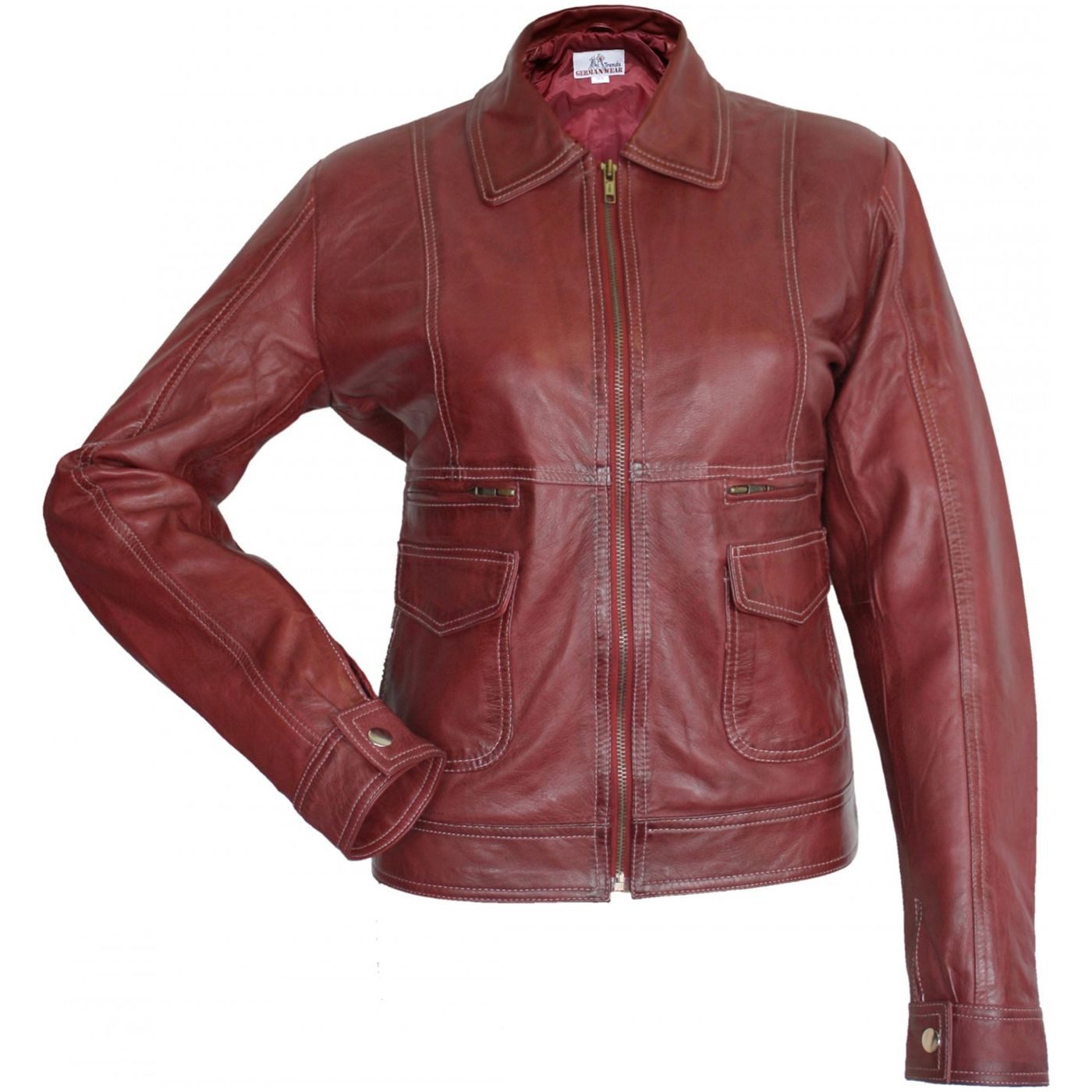 German Wear Lederjacke Trend 400J red günstig online kaufen
