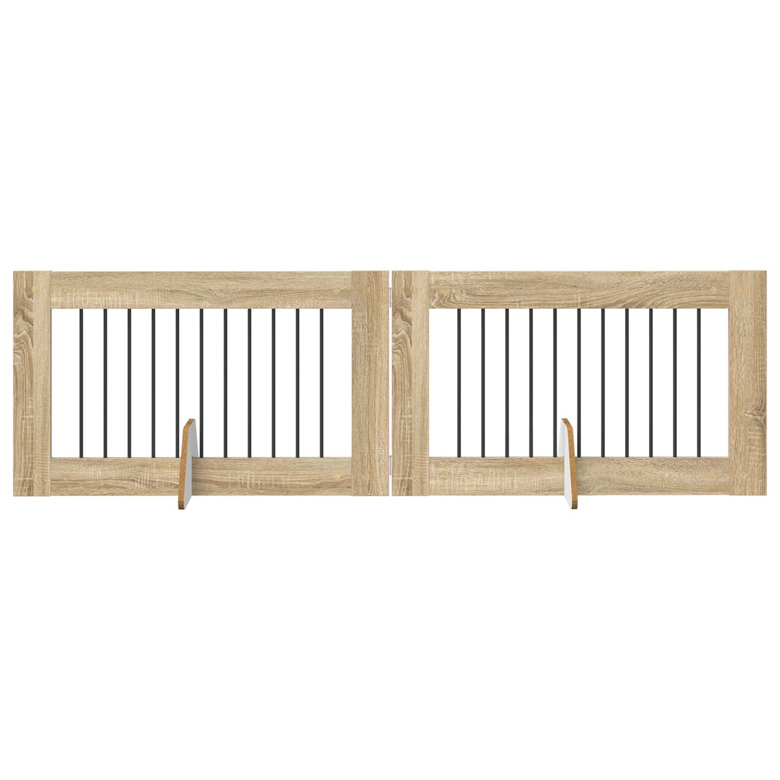 vidaXL Hundezwinger 100 x 60 cm Hunde Absperrgitter Freistehend Faltbar 2er Set Sonoma-Eic