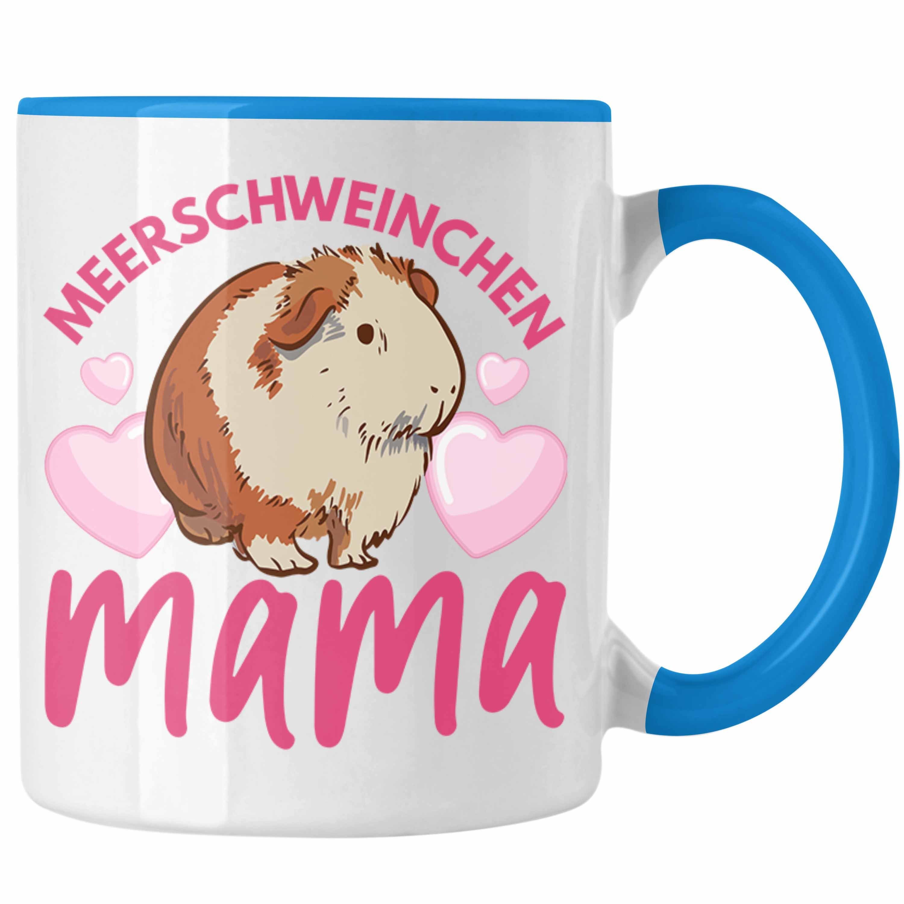 Trendation Tasse Trendation - Meerschweinchen Mama Tasse Geschenk Spruch Mädchen Muttertag Blau