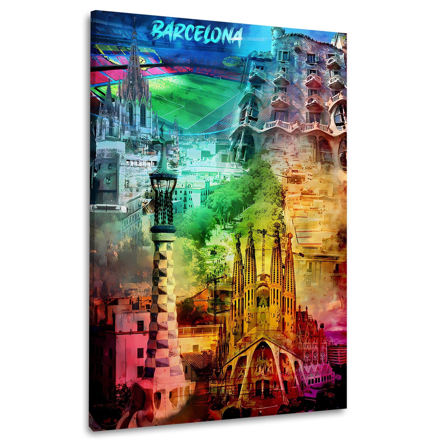 Artedinoi Leinwandbild Spanien Städte Barcelona Pop