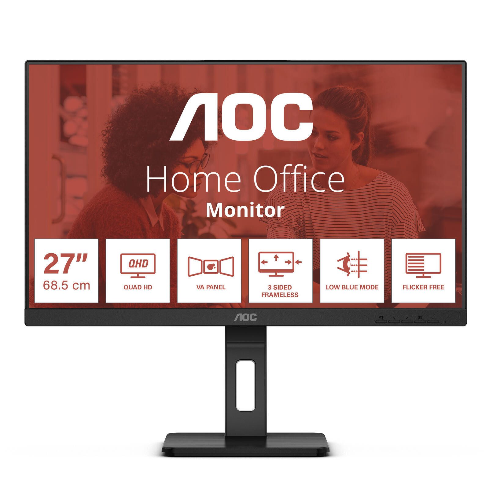 AOC Q27E3UMF TFT-Monitor (2560 x 1440, 4 ms Reaktionszeit, 75 Hz, VA Panel)