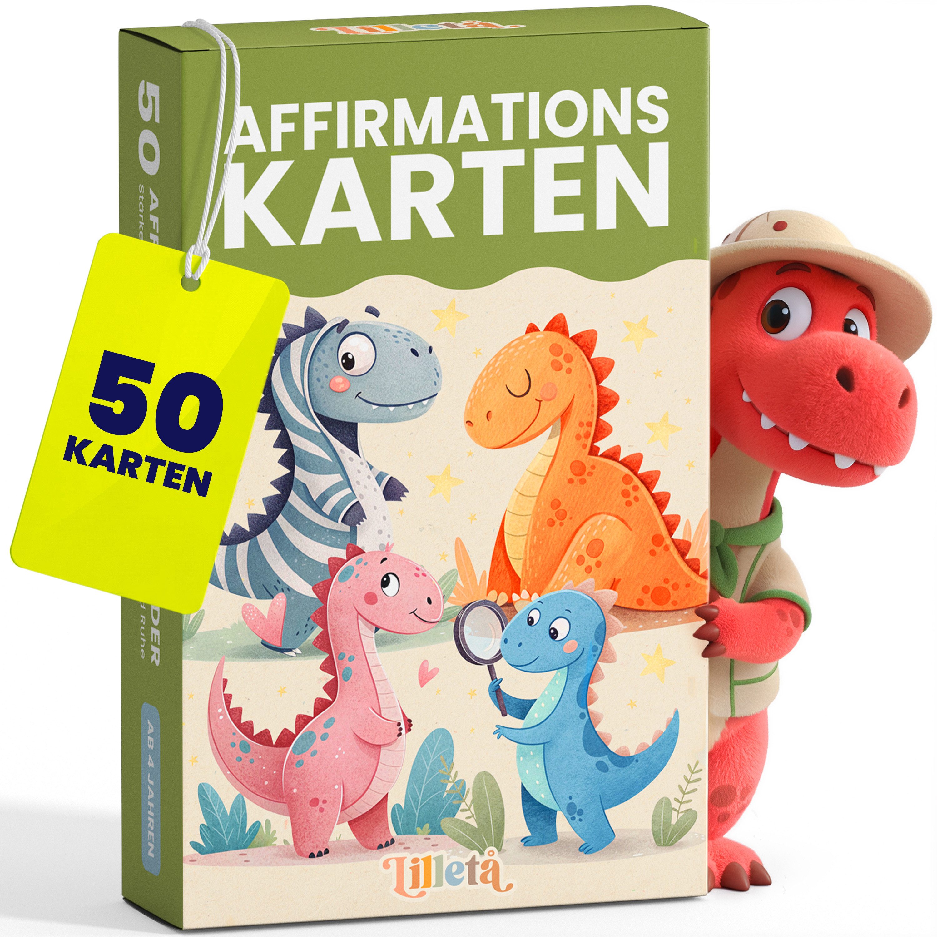 Lilletå Spiel 50 Affirmationskarten für Kinder - Positive Mutmachkarten, Fördert Selbstvertrauen und Achtsamkeit im Alltag – Affirmationen für die Schule & den Alltag, für Kinder ab 4 Jahren