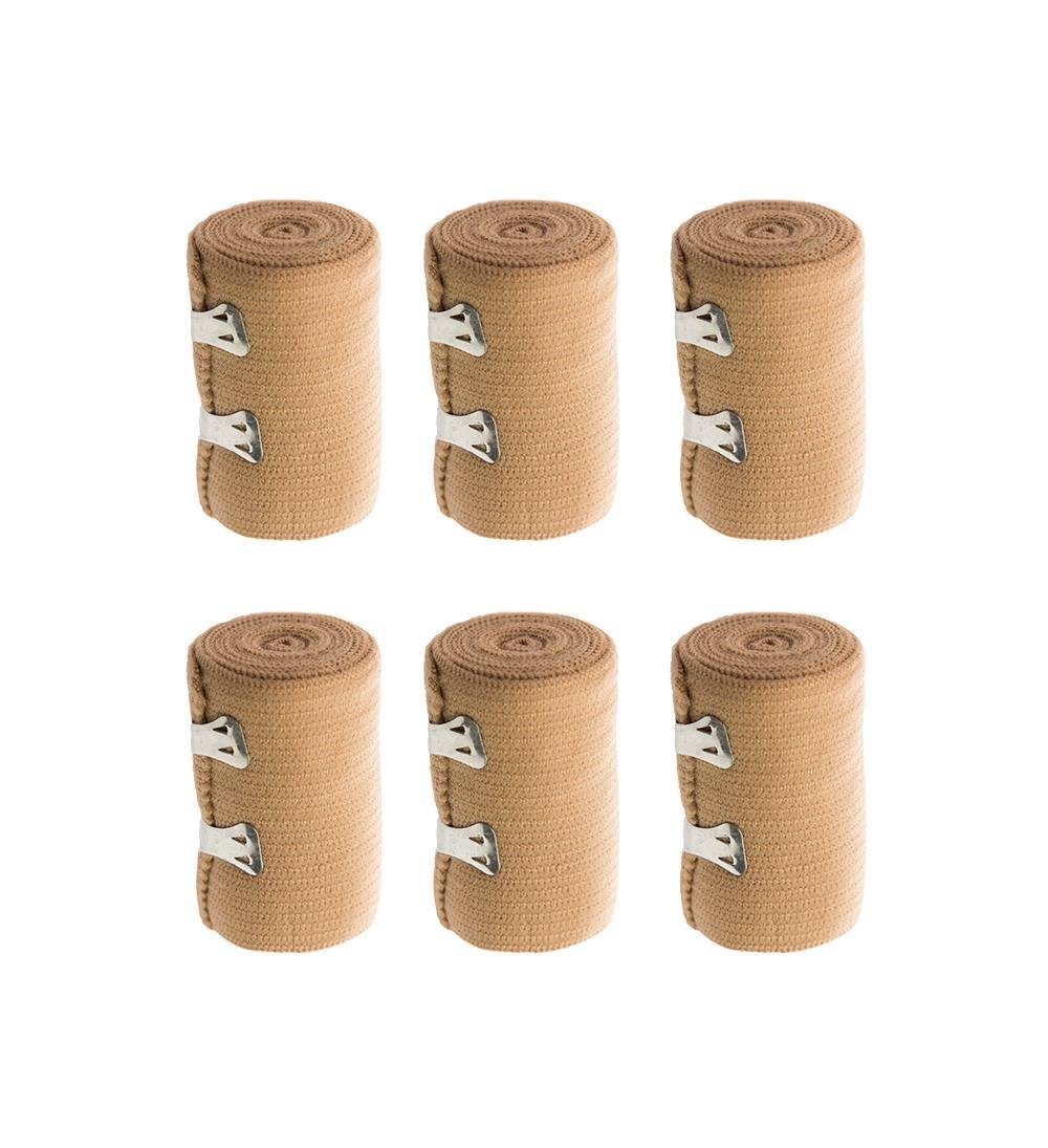 FIGO Bandage varivendo Notizblock + 6 Stück FIGO Elastikbandage 7,5 cm x 115 cm (Set, 6-tlg., Elastikbandage), Fixierbandage Fixierbinde Sportbandage Kompressionsbinde Sportbinde
