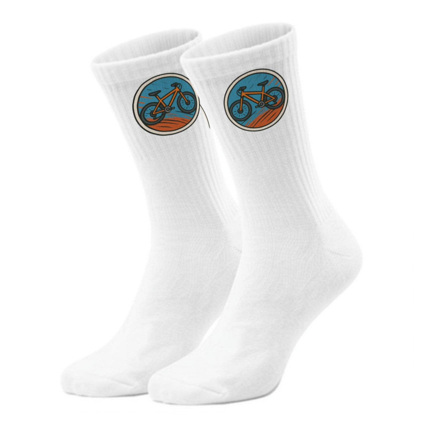 speecheese Freizeitsocken epicsocks Fahrradabenteuer Orange Fahrrad Socken in 42-46 im Paar