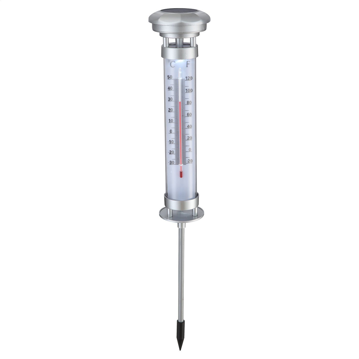 GLOBO LEUCHTEN LED Solarleuchte »GLOBO Solarleuchte Garten Thermometer