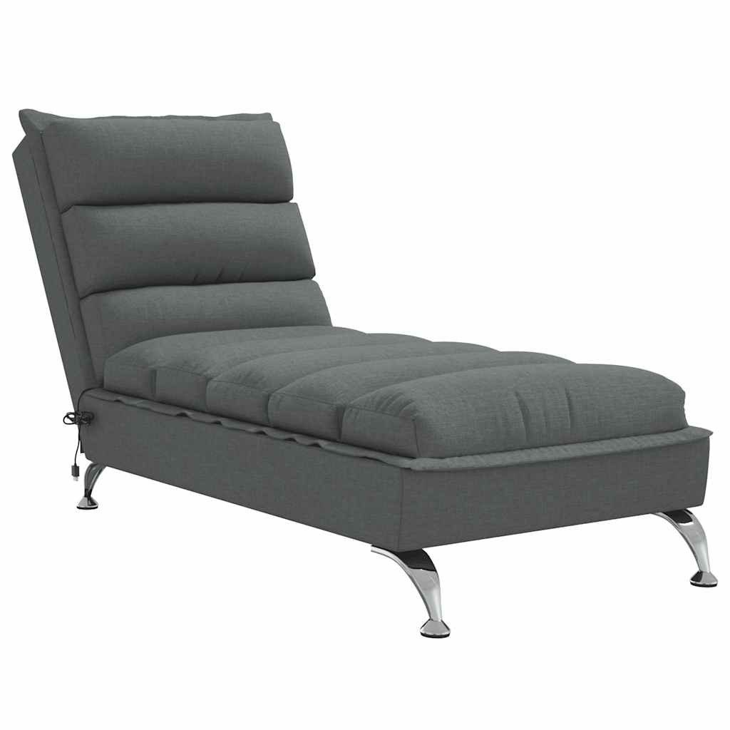 vidaXL Chaiselongue Massage-Chaiselongue mit Kissen Dunkelgrau günstig online kaufen