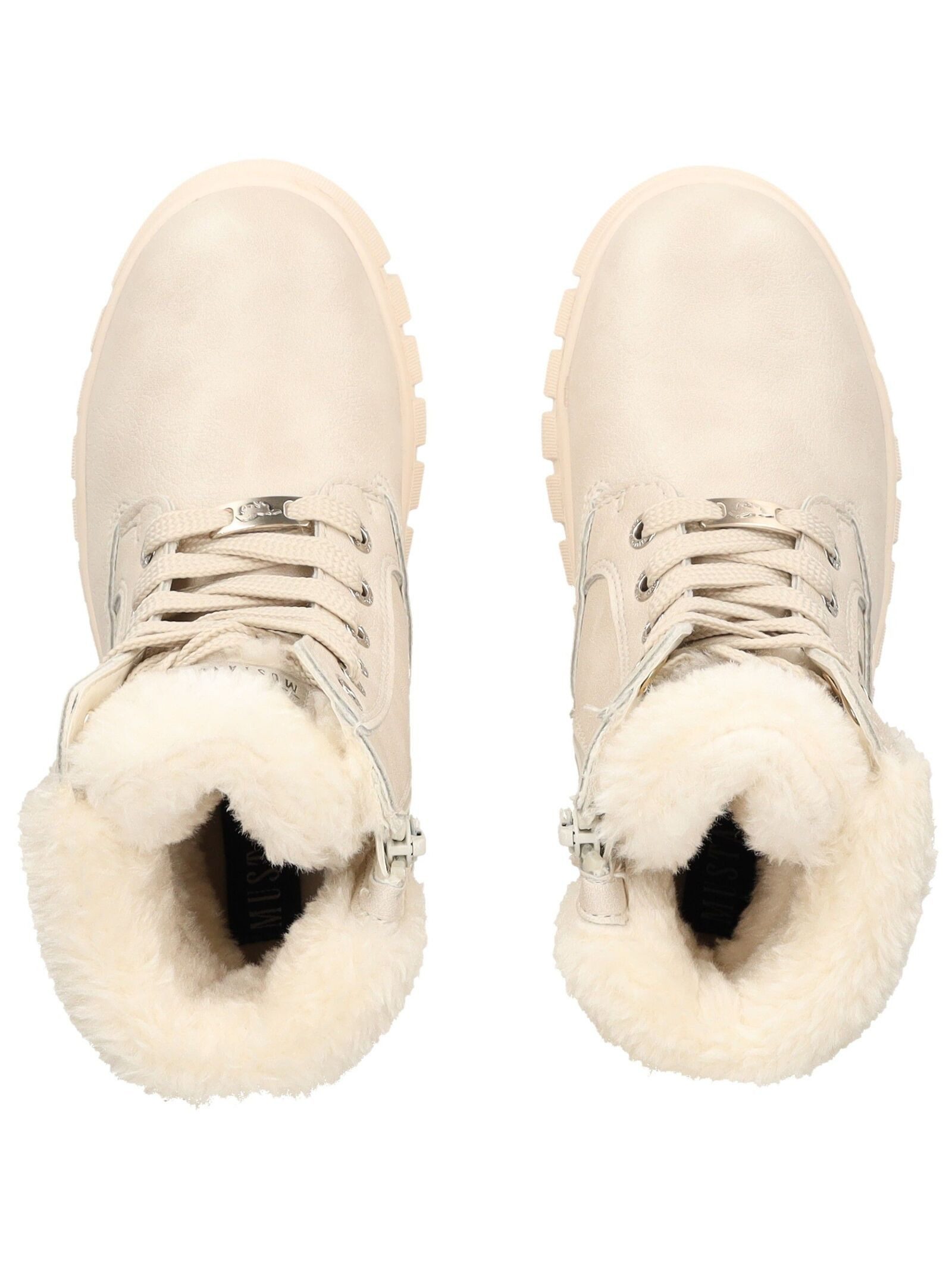 MUSTANG Stiefelette Lederimitat/Textil . Schnürstiefelette