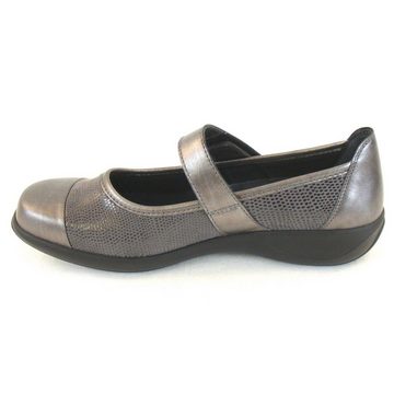 Stuppy Damen Schuhe grau metallic Mary Jane Spangenschuhe Leder Stretch 10957 Ballerina