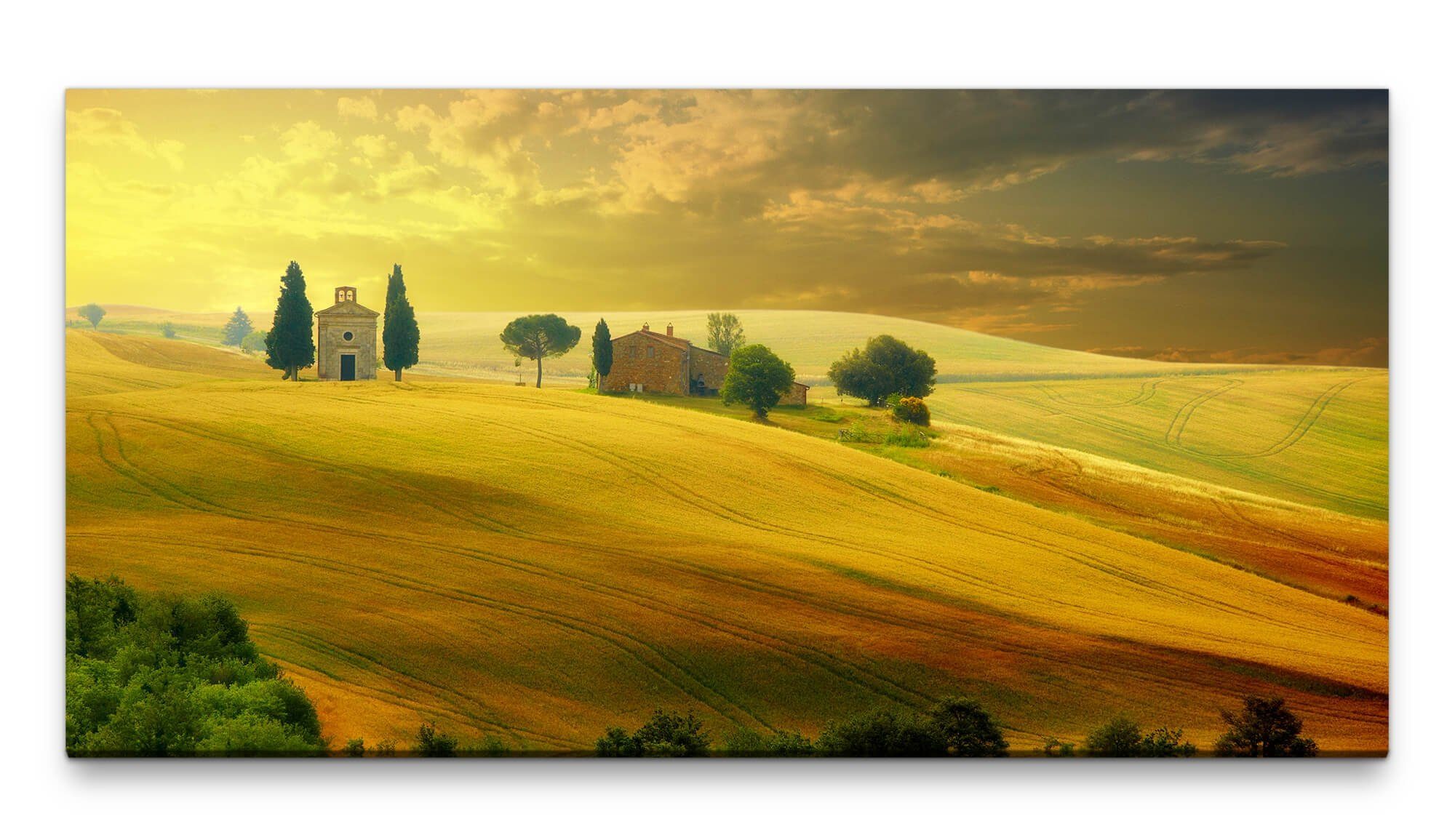 Leinwandbild Bilder XXL Toscanische Landschaft 50x100cm Wandbild auf Leinwand