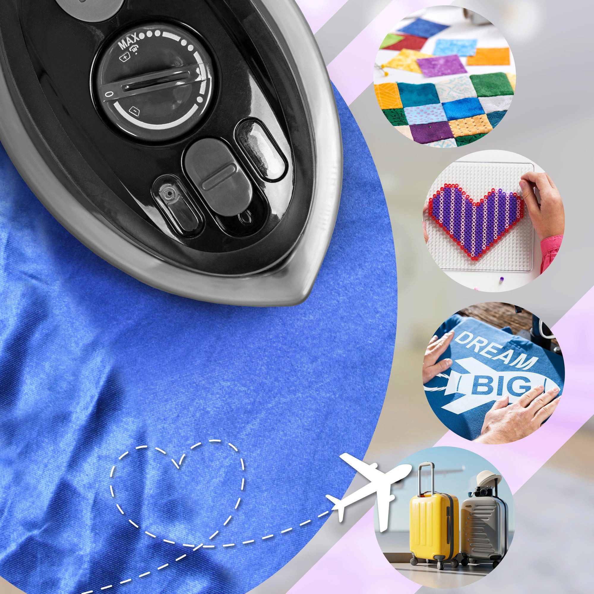 Duronic Reise-Dampfbügeleisen SI3 BK Reisebügeleisen, 400 W Minibügeleisen, Bügeleisen für Hobby