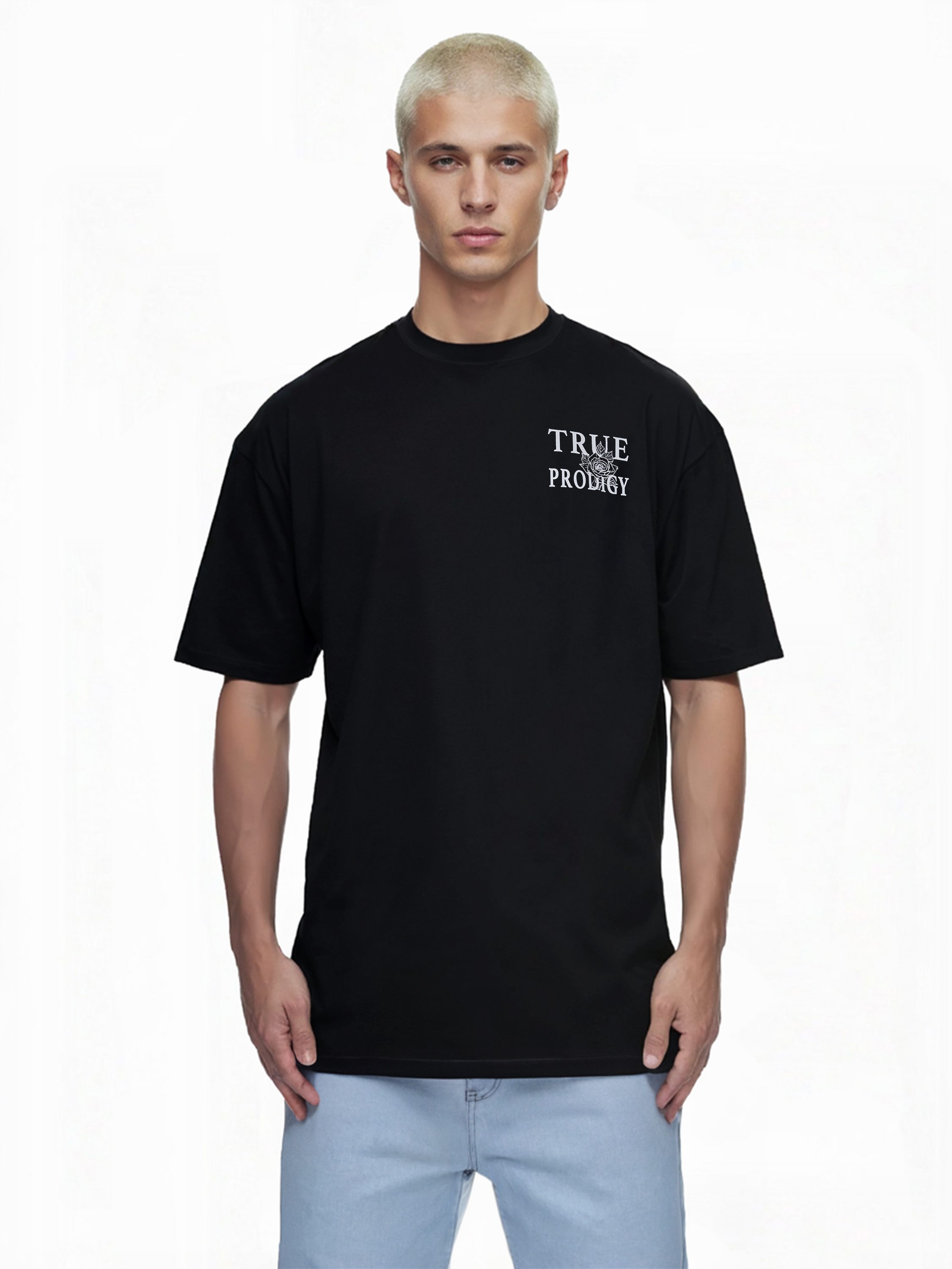 trueprodigy Oversize-Shirt Alex Logoprint Rundhals dicker Stoff