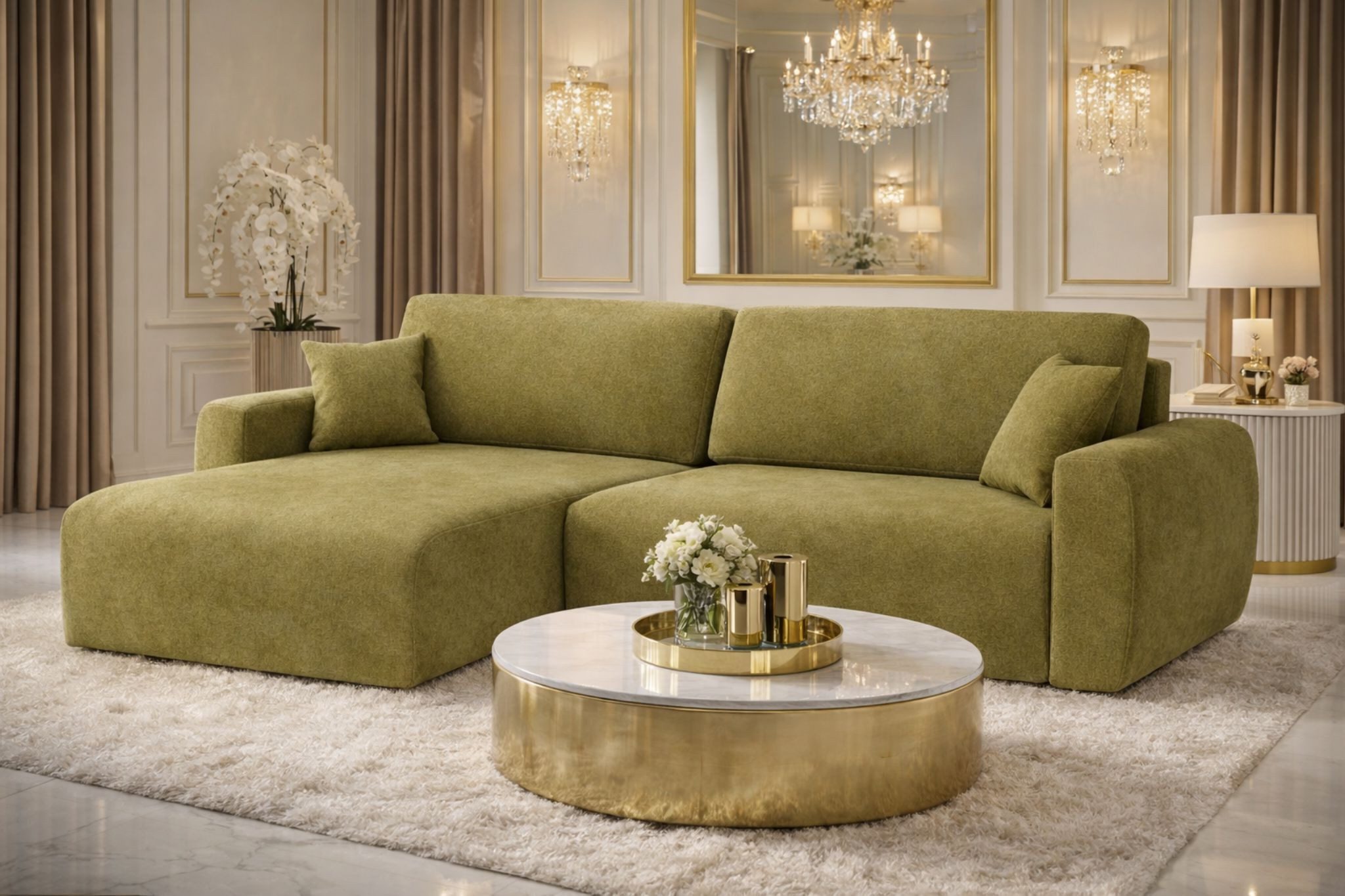 Kaiser Möbel Ecksofa mit Schlaffunktion und Bettkasten Ariel L Velours Sofa Salvador, mit Schlaffunktion,integrierter Stauraum,pflegeleichter Veloursstoff