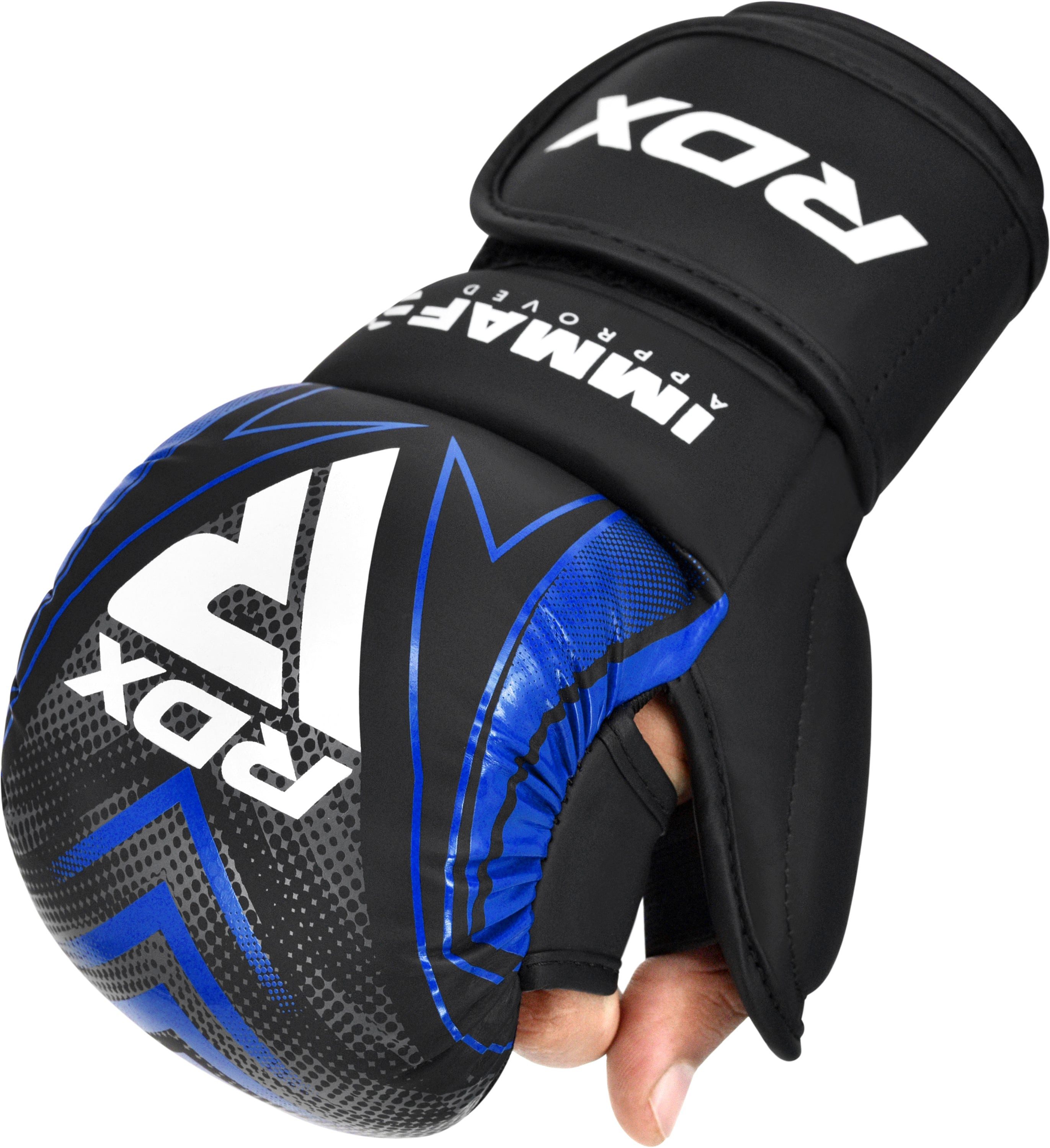 RDX MMA-Handschuhe IMMAF Approved Shooter Grappling- Handschuhe Blau