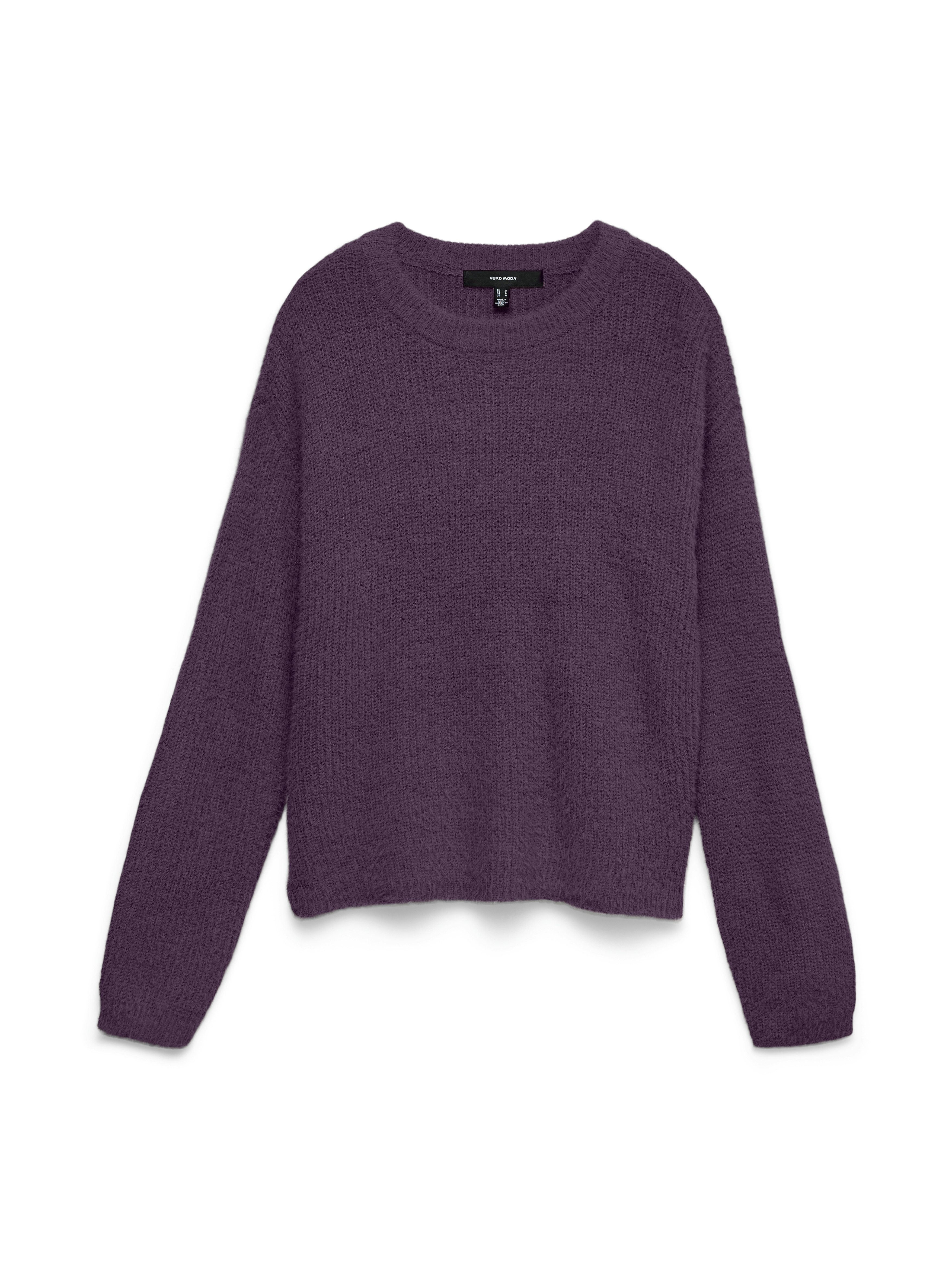 Vero Moda Strickpullover VMPUFF LS O-NECK PULLOVER BOO Materialmix