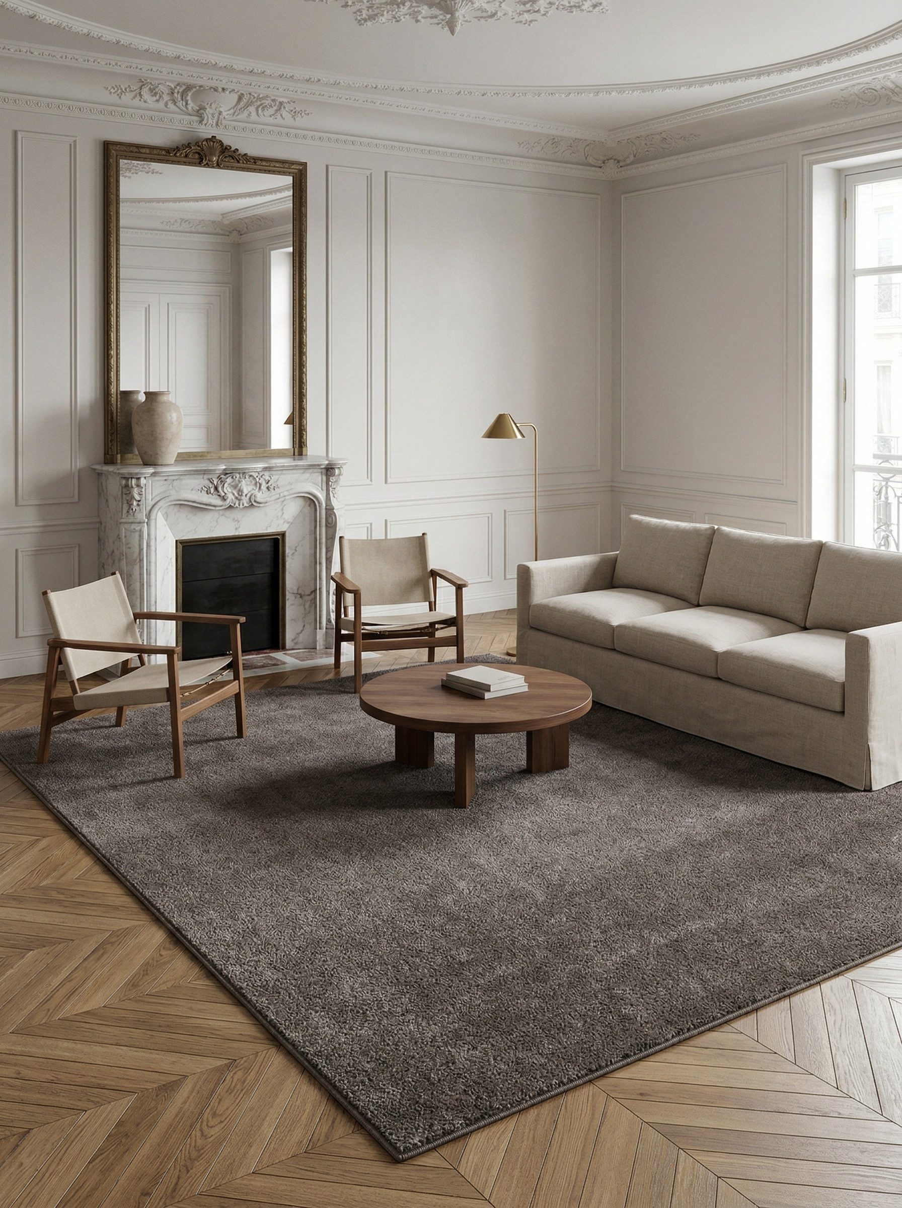 KADIMA DESIGN Teppich MAIN Wohnzimmer Schlafzimmer Waschbar Wohnzimmerteppich Esszimmer, Rechteckig, Höhe: 11 mm, Mokka, 60x100 cm, Strapazierfähig Uni Waschbar