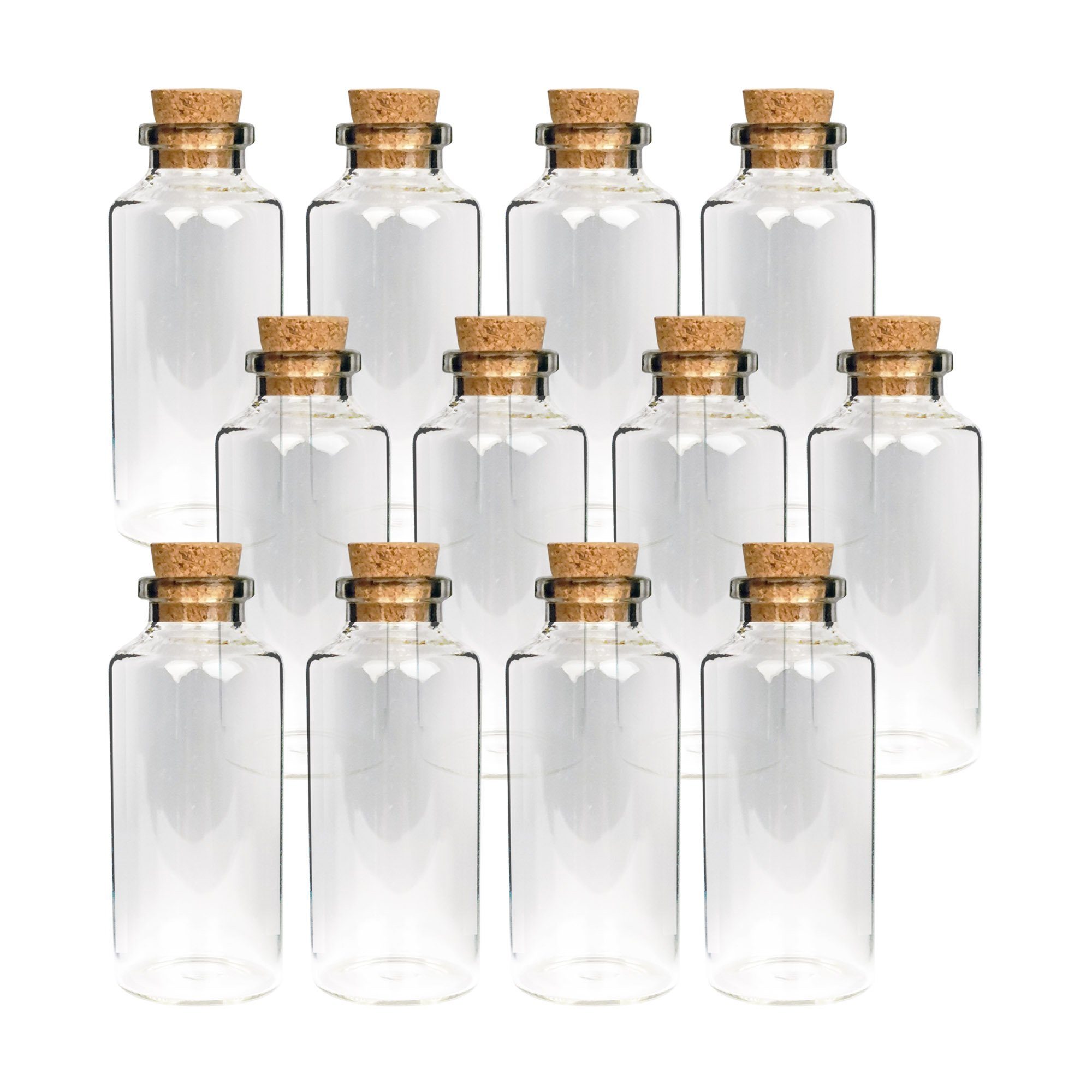 Bestlivings Vorratsglas Fläschchen mit Korken Mix, Glas, (3cm x 7cm, 24-tlg., 30ml), Reagenzglas für Hochzeit - Mini Gläser Gastgeschenke Glasfläschchen