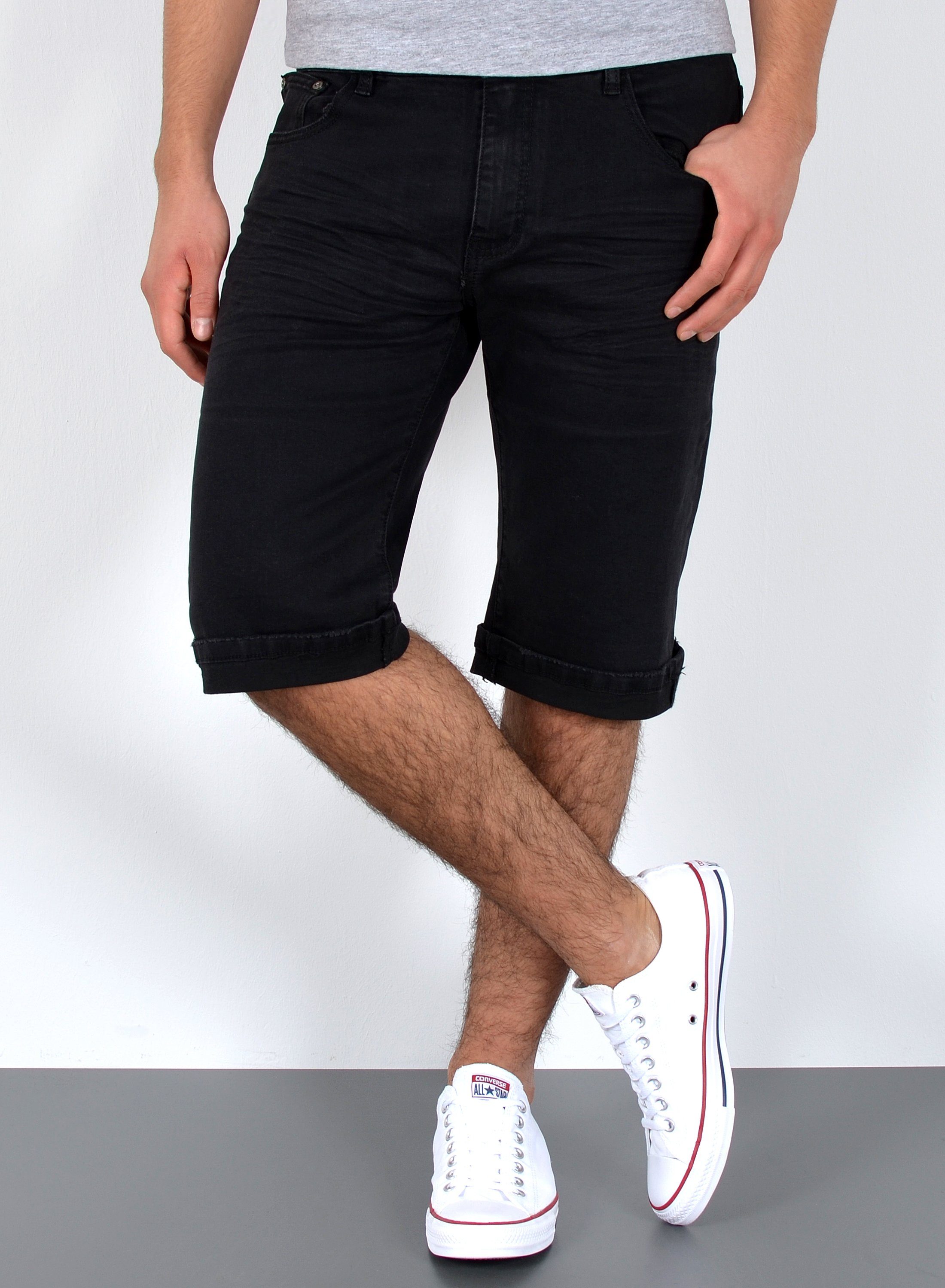 ESRA Jeansshorts Herren kurze Jeanshose mit Stretch Jeans Shorts Hose Herren Jeans Shorts Sommerhose kurze Jeans Herren Capri Jeans Stretch – Bild 4 von 4