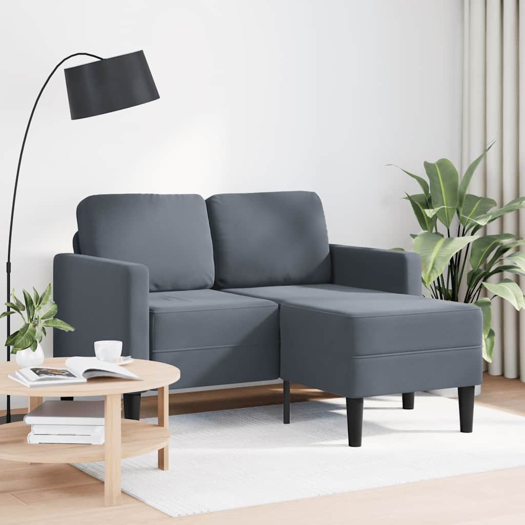 vidaXL Sofa 2-Sitzer-Sofa mit Chaiselongue L-Form Dunkelgrau 125 cm Samt günstig online kaufen