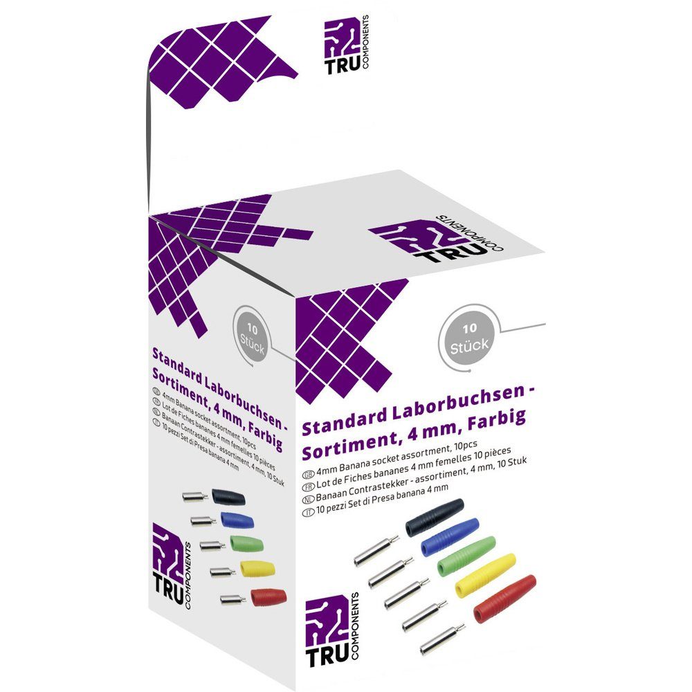 TRU COMPONENTS Laborsteckverbinder-Sortiment Kupplung, gerade Schwar Labor-Netzteil