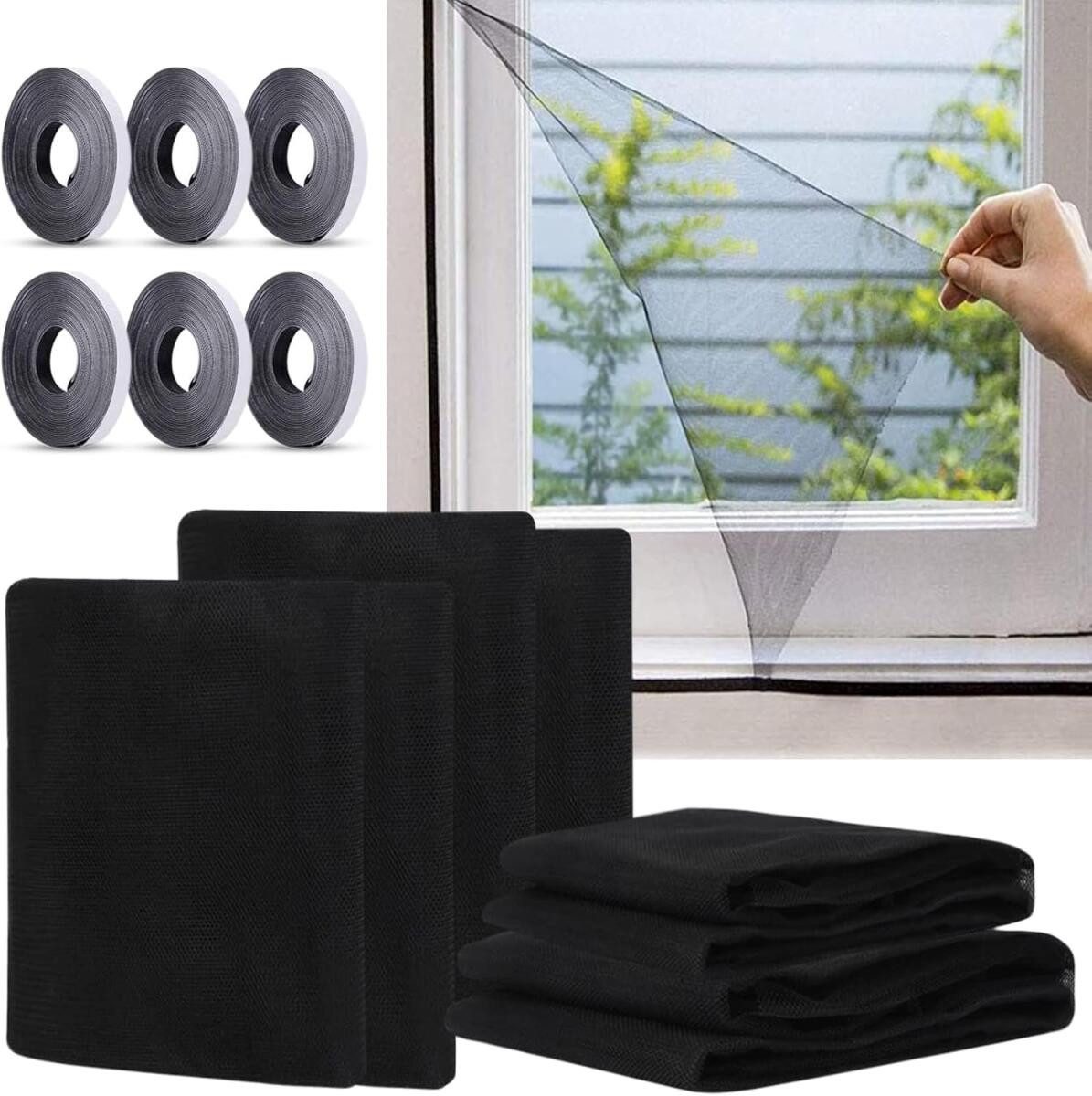 Selbstklebendes Insektenschutznetz Mit Klettband – 50 X 60 Cm, Einfach Zu Montieren