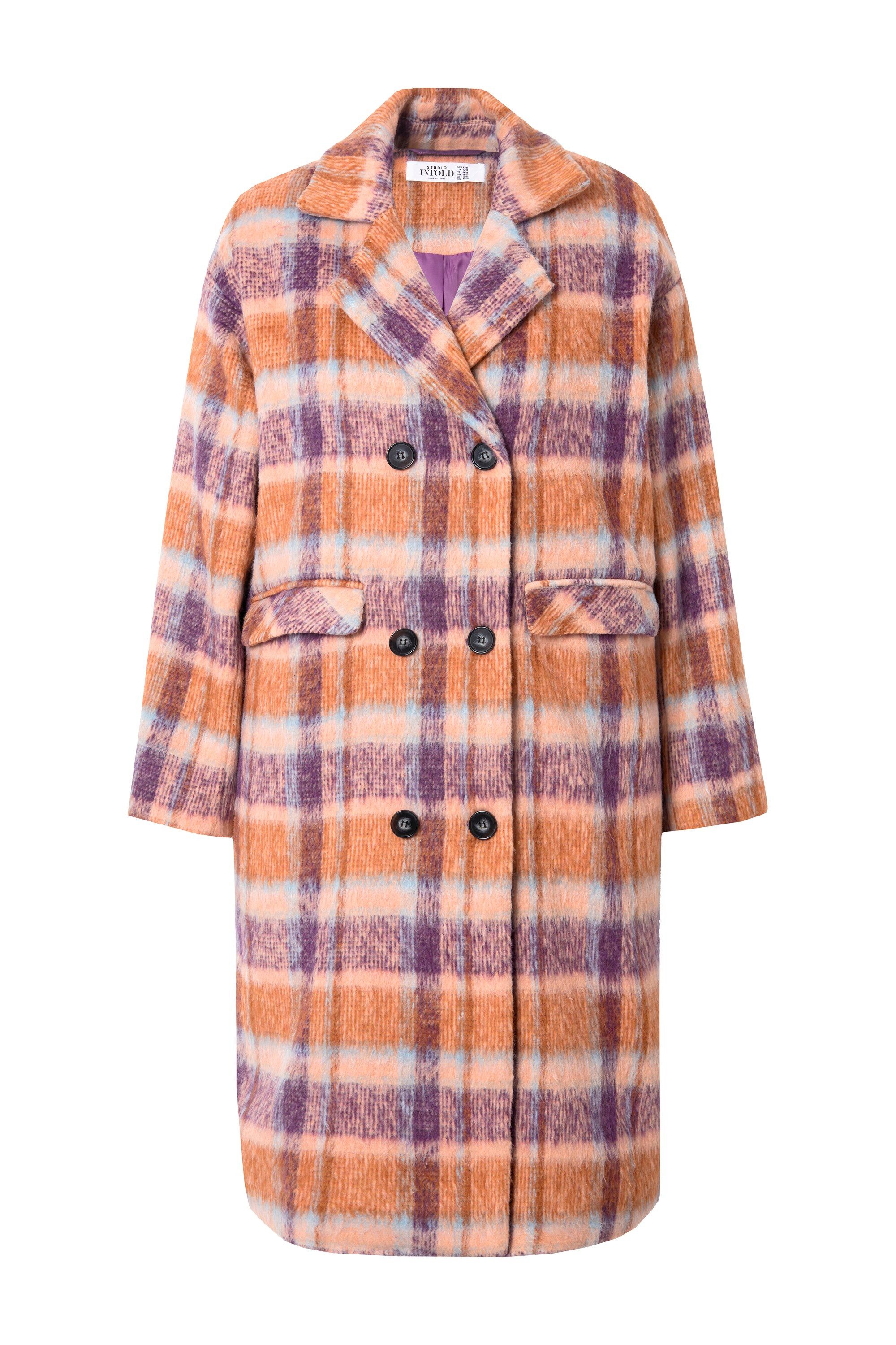 Studio Untold Wintermantel Karomantel oversized kuschelig Revers Langarm günstig online kaufen