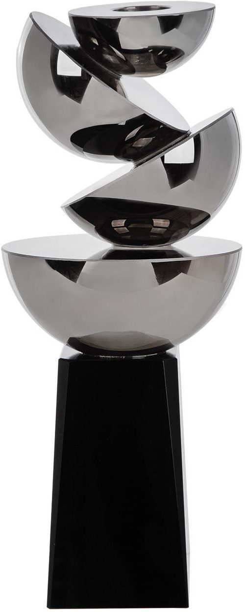 GILDE Kerzenleuchter Glass Art, Kerzenleuchter, "Hakura", Glas, schwarz (1 St), Kerzenleuchter Hakura Tischdeko modern Dekoleuchter