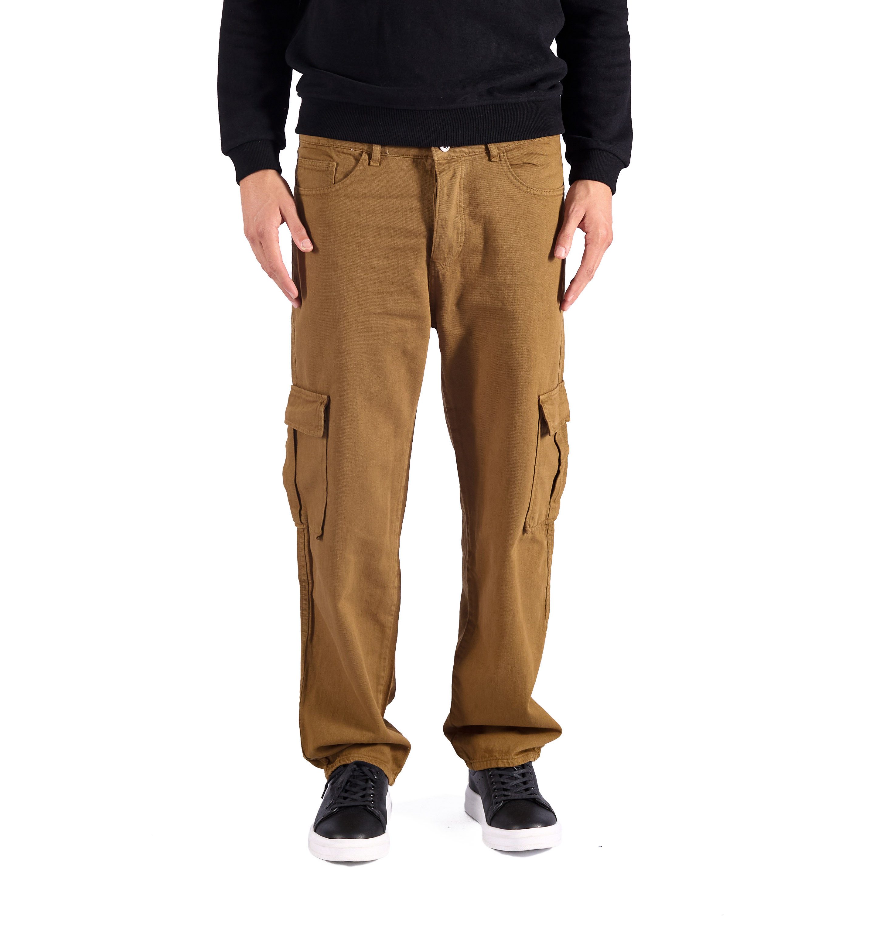 Denim House Cargojeans Herren Baggy Cargo Freizeithose Braun W32/L32 günstig online kaufen