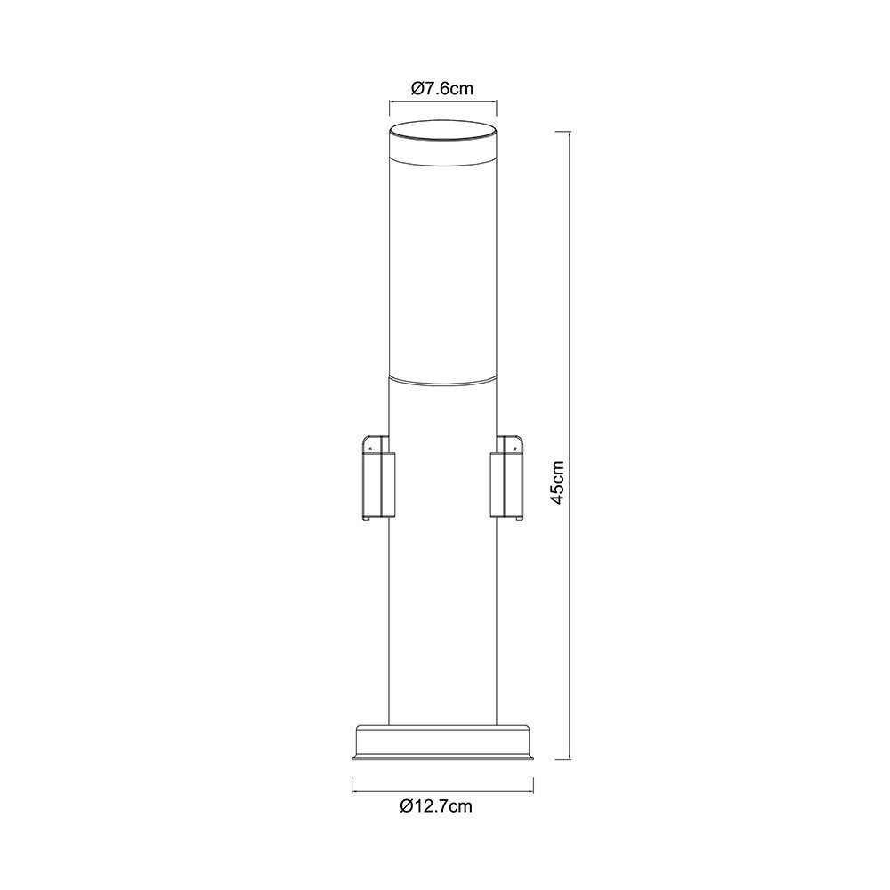 Steh Edelstahl inklusive, Leuchten Set Außen-Stehlampe, Lampen LED 3er Set- im Leuchtmittel Steckdosen Warmweiß, etc-shop Stand Außen