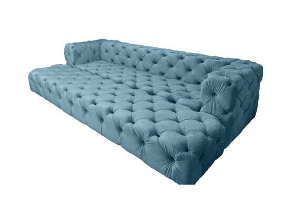 JVmoebel Big-Sofa Luxus Sofa 5 Sitzer Couch Polstersofa xxl Sofas Wohnzimmer Stoff, 1 Teile, Made in Europa Blau